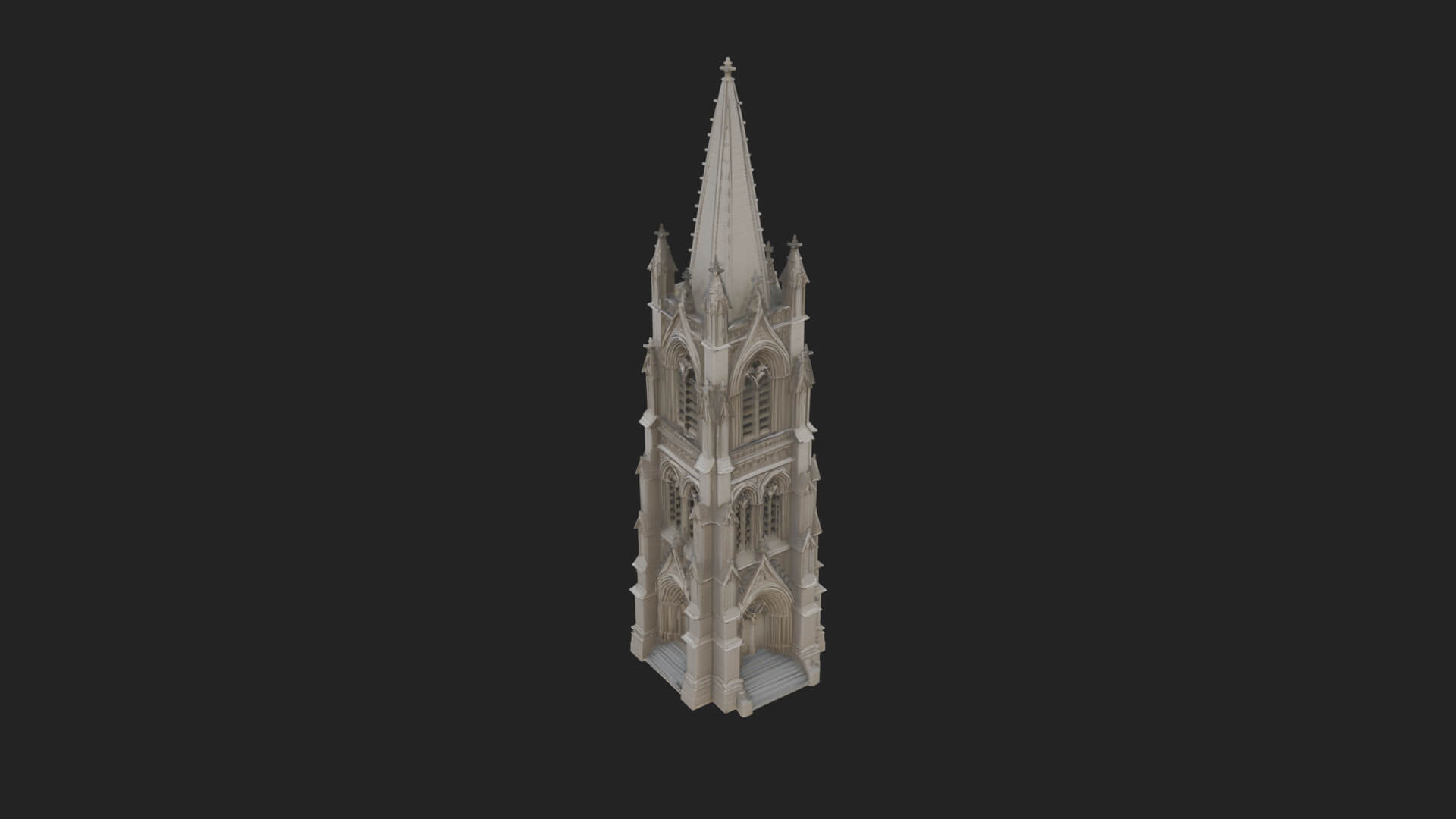 Gothic Spire Tower Design 13 3D Print Model 3D Model