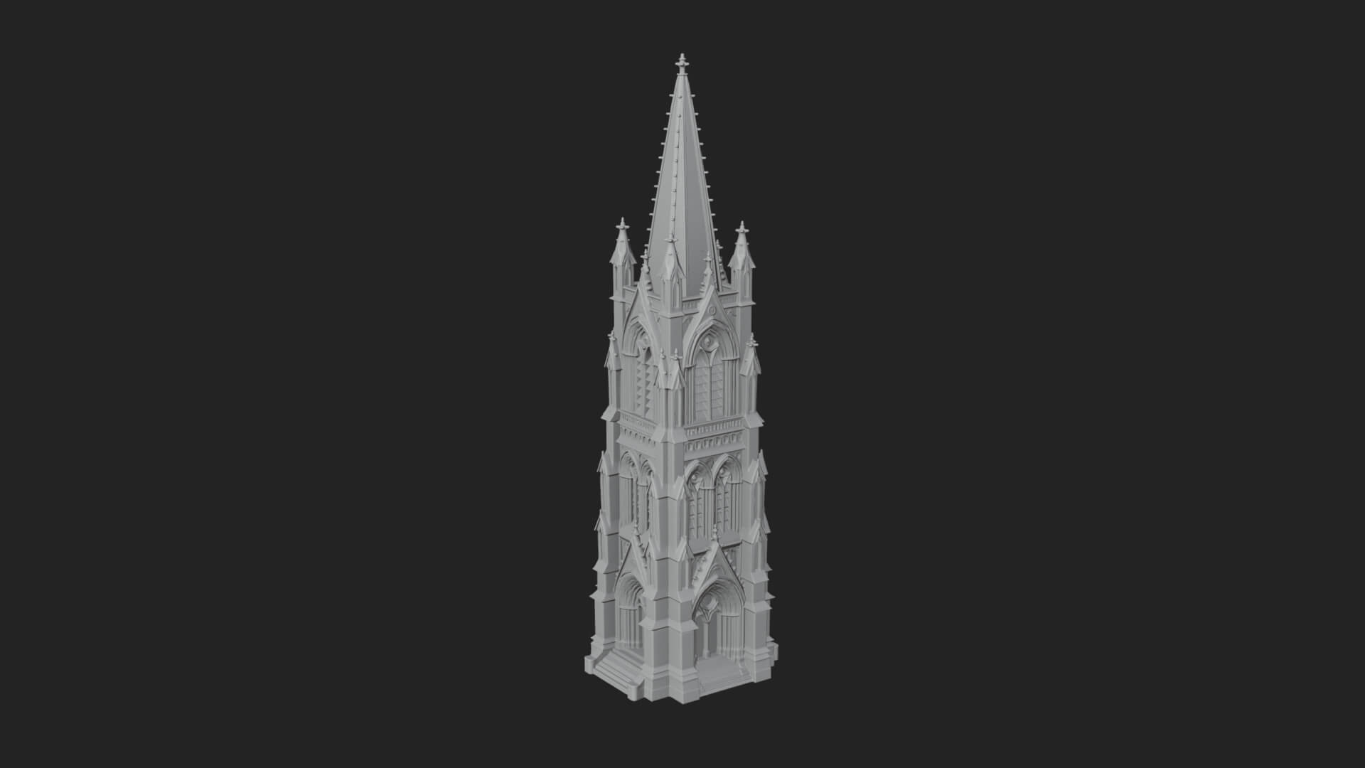 Gothic Spire Tower Design 13 3D Print Model 3D Model