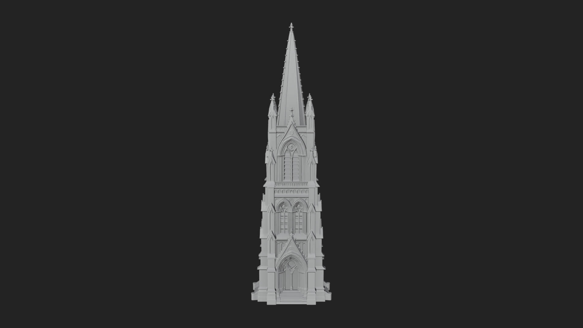 Gothic Spire Tower Design 13 3D Print Model 3D Model