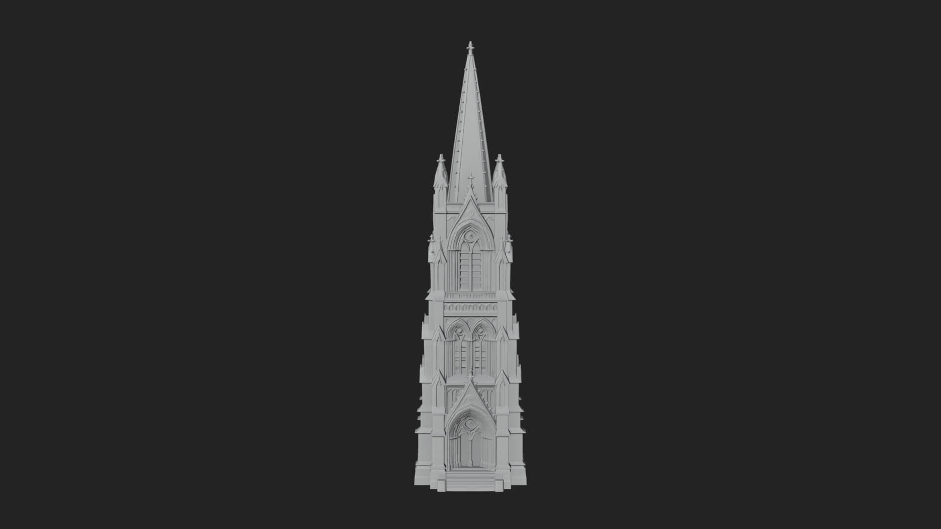 Gothic Spire Tower Design 13 3D Print Model 3D Model