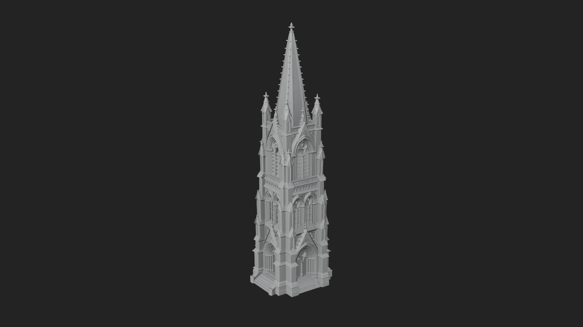 Gothic Spire Tower Design 13 3D Print Model 3D Model