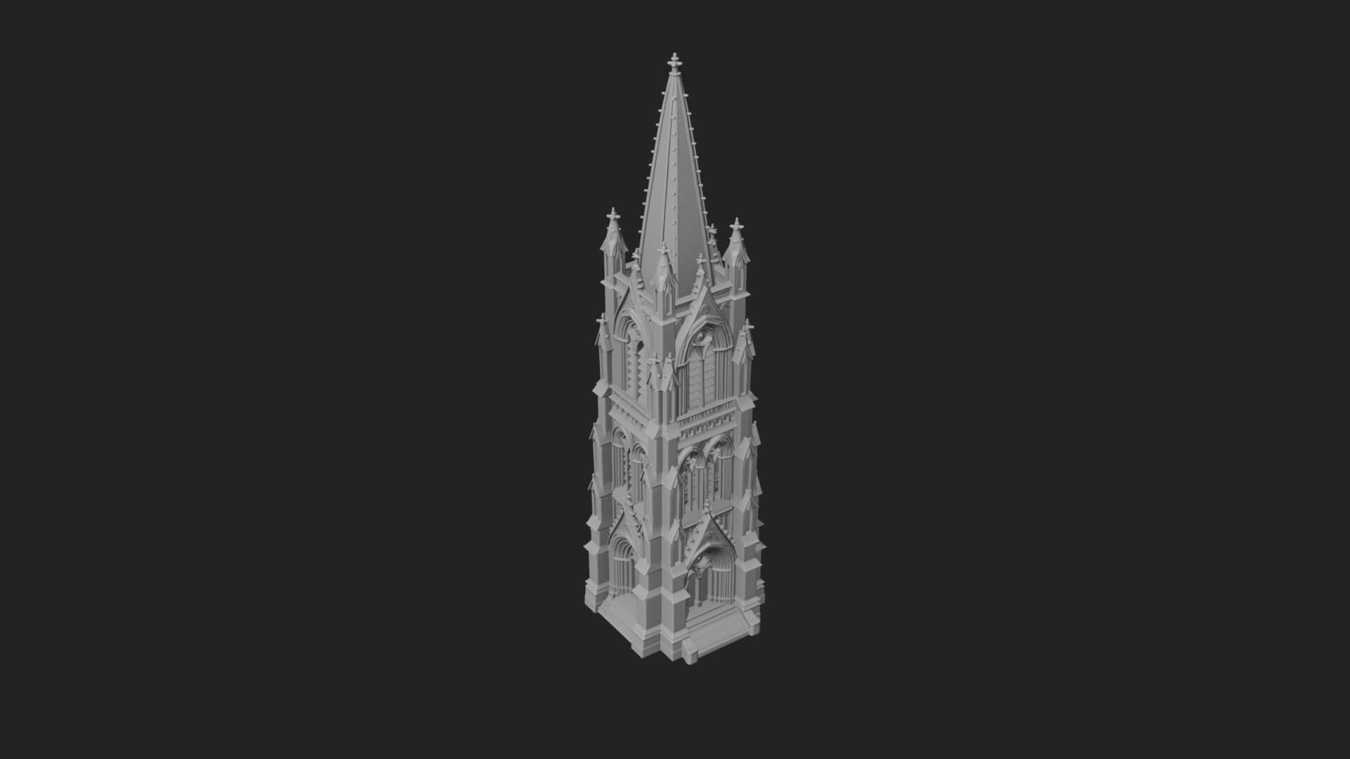 Gothic Spire Tower Design 13 3D Print Model 3D Model