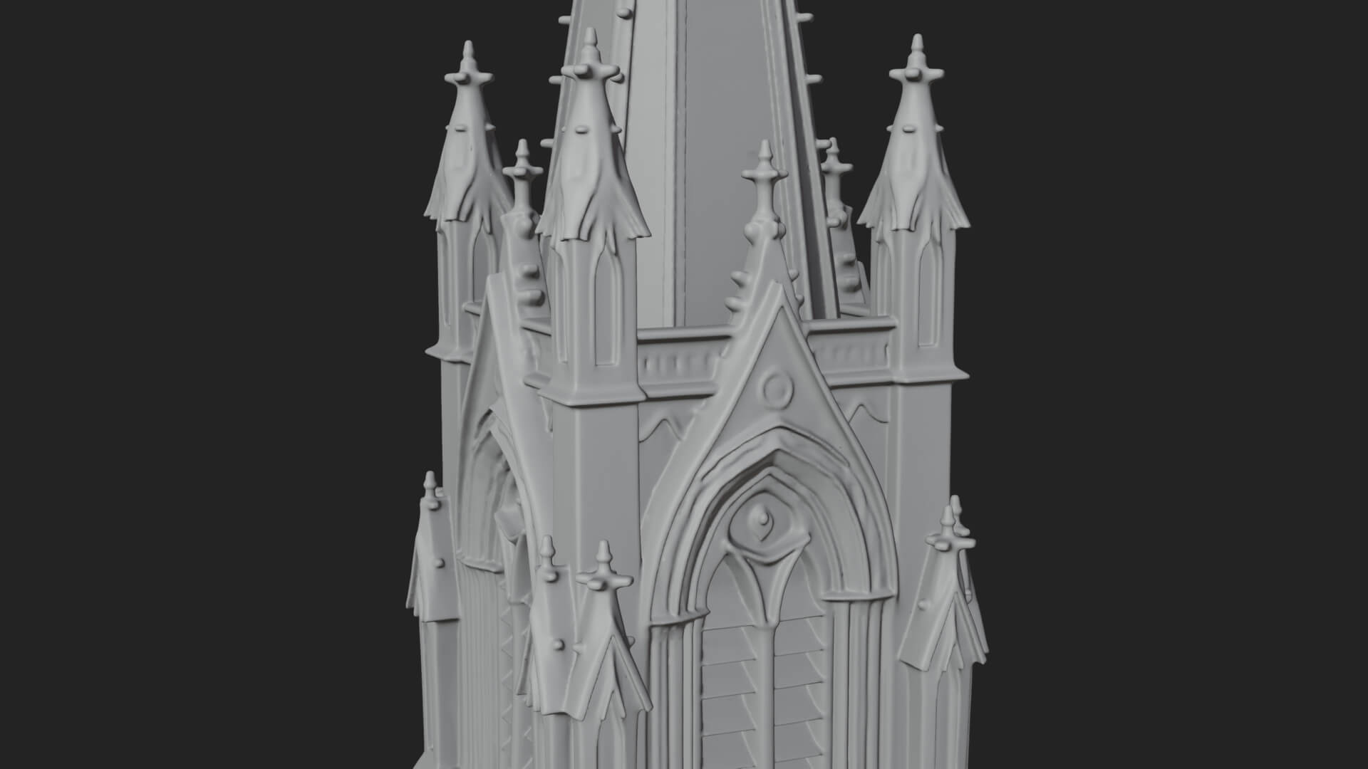 Gothic Spire Tower Design 13 3D Print Model 3D Model