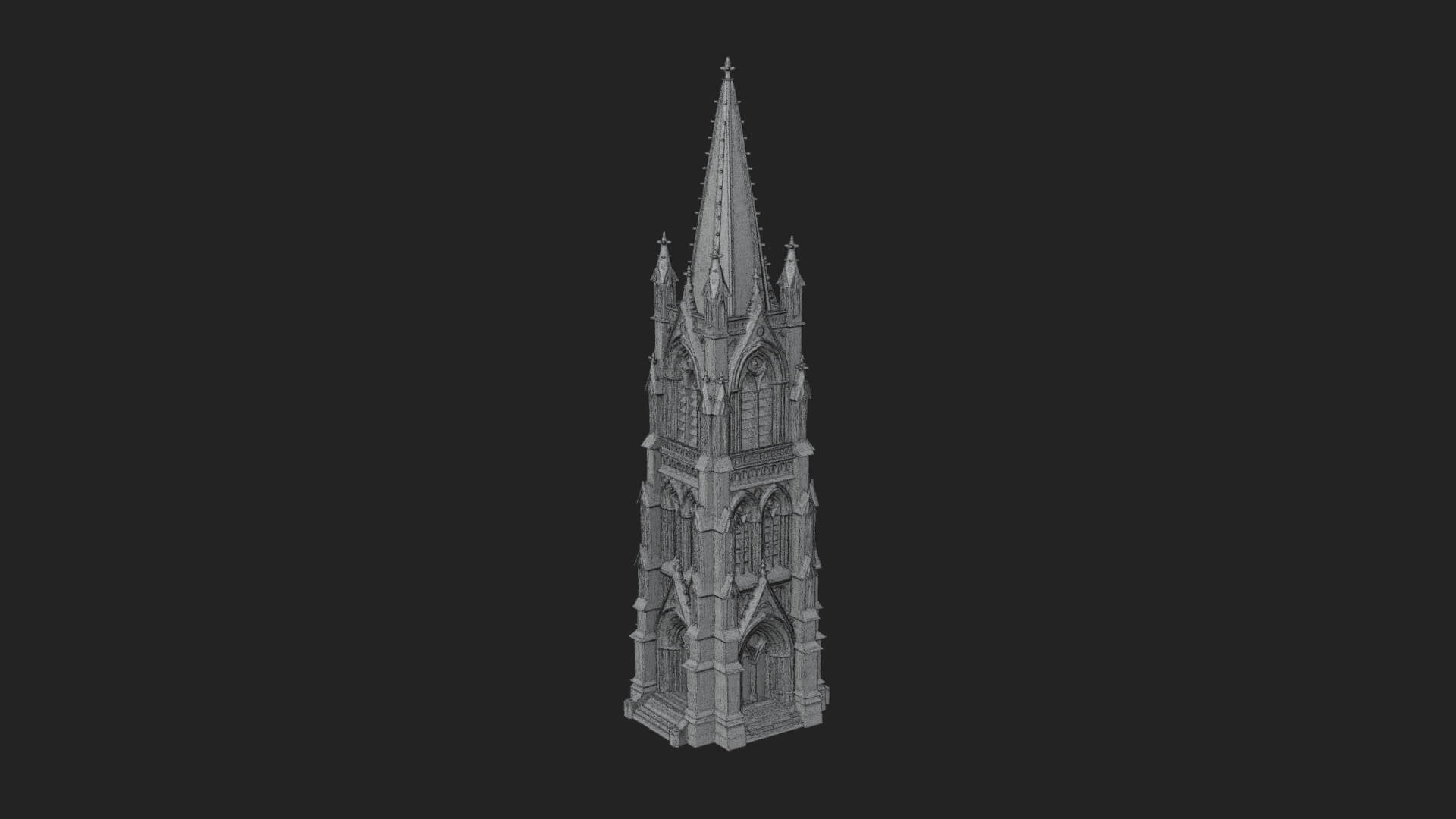 Gothic Spire Tower Design 13 3D Print Model 3D Model