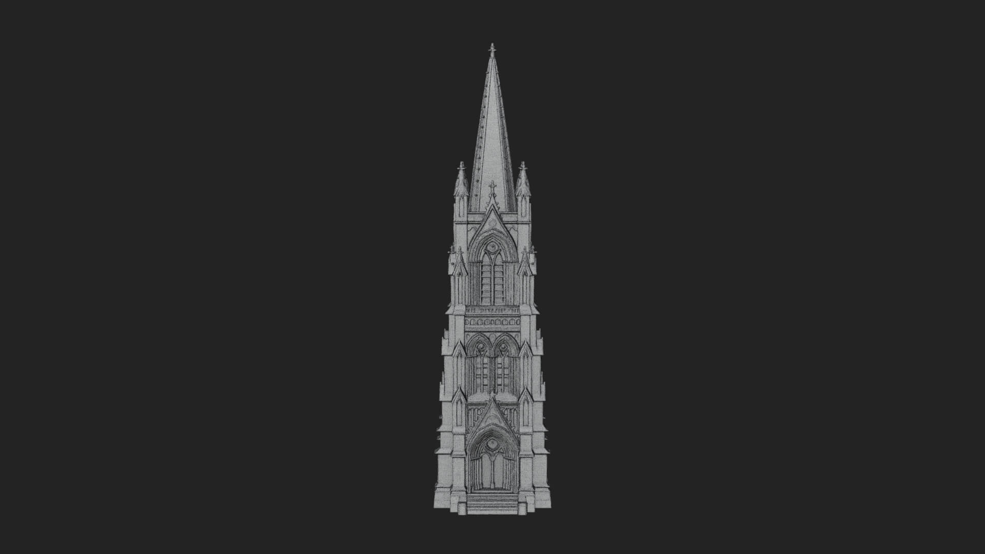 Gothic Spire Tower Design 13 3D Print Model 3D Model
