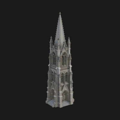 Gothic Spire Tower Design 13 3D Print Model