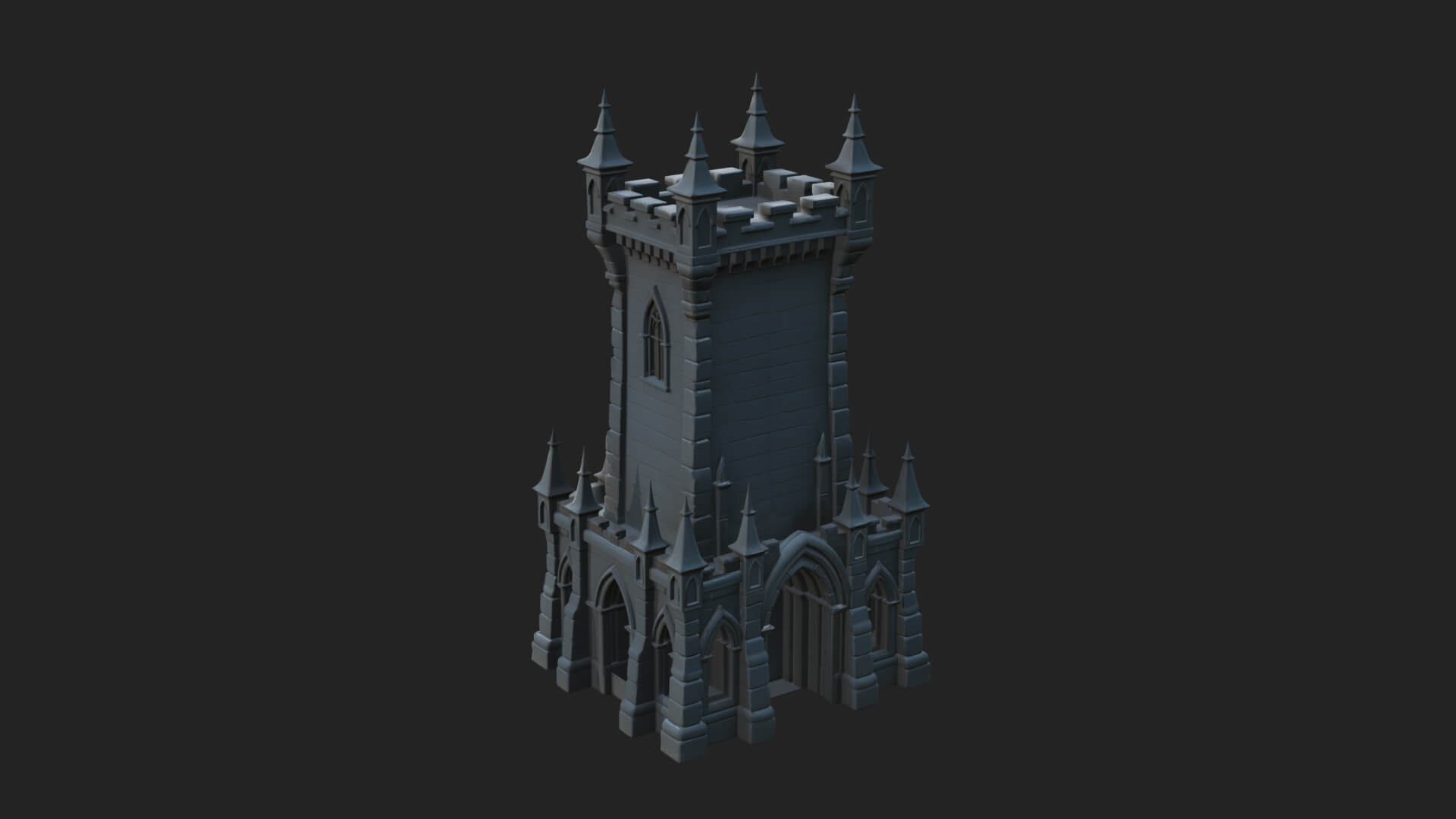 Gothic Spire Tower Design 14 3D Print Model 3D Model
