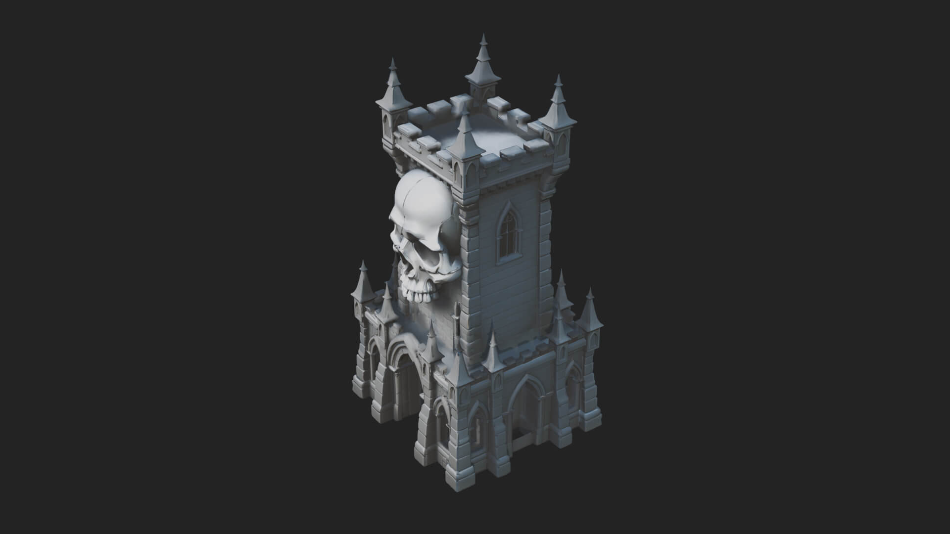 Gothic Spire Tower Design 14 3D Print Model 3D Model