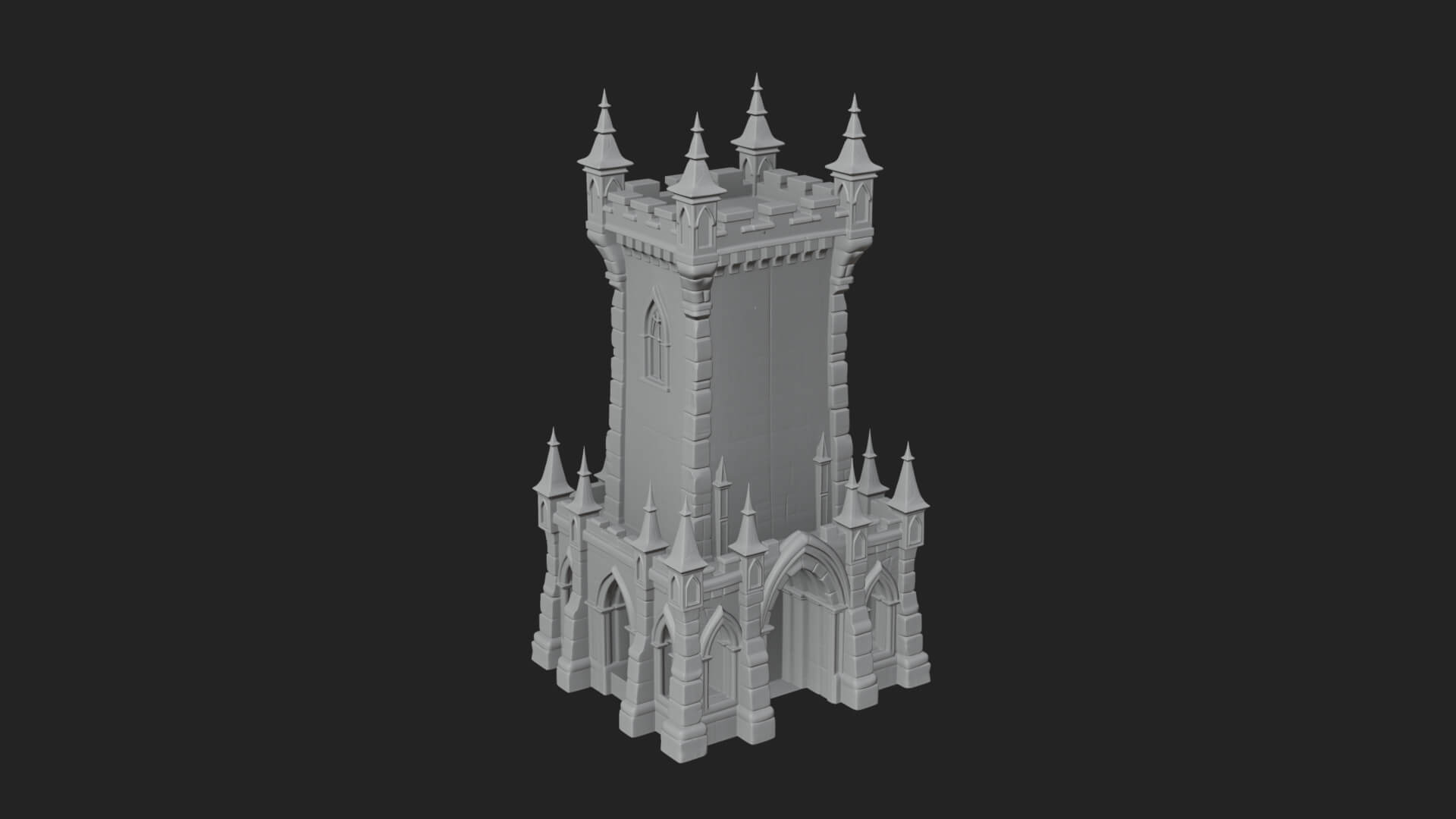 Gothic Spire Tower Design 14 3D Print Model 3D Model