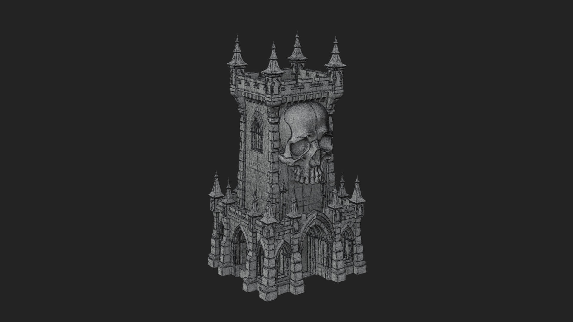 Gothic Spire Tower Design 14 3D Print Model 3D Model