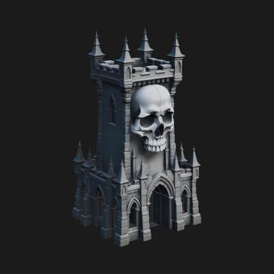 Gothic Spire Tower Design 14 3D Print Model