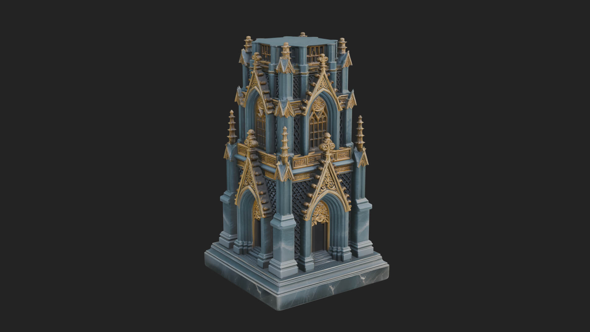 Gothic Spire Tower Design 15 3D Print Model 3D Model