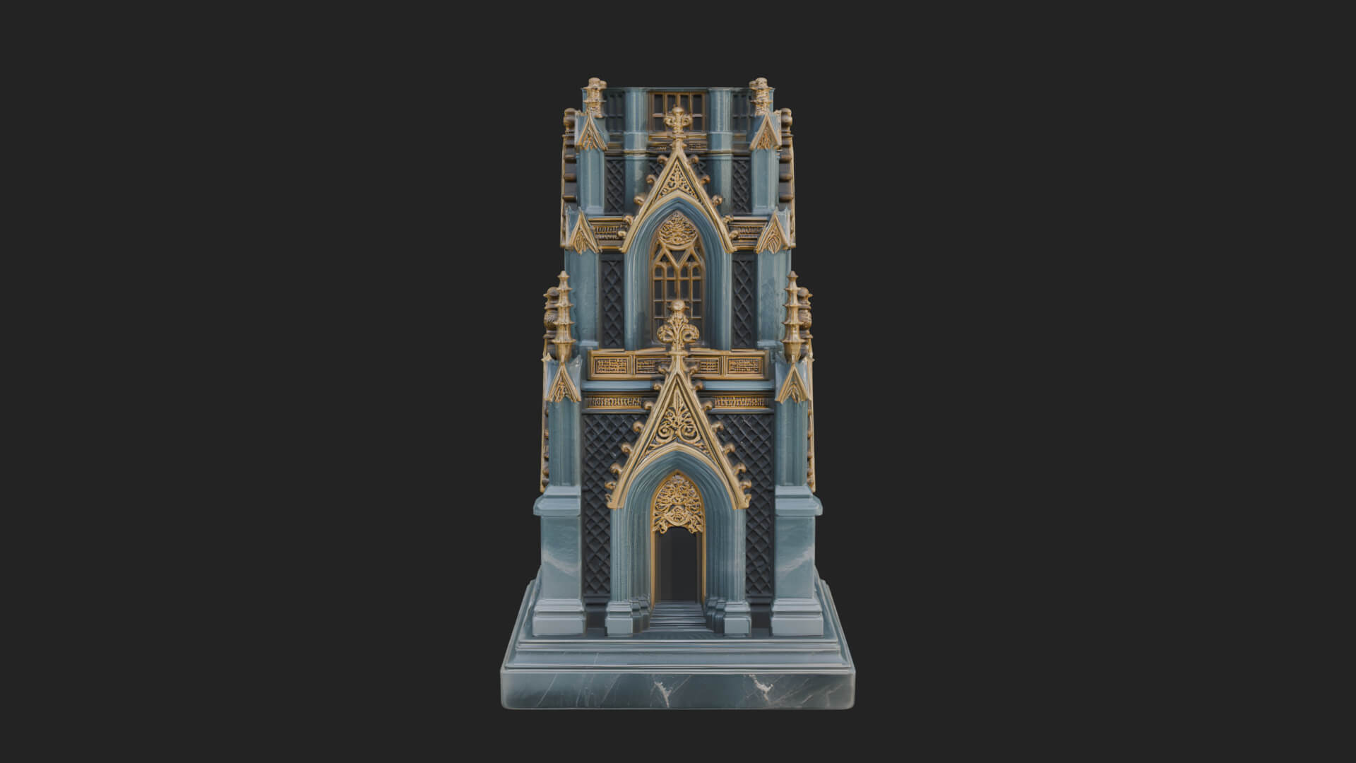 Gothic Spire Tower Design 15 3D Print Model 3D Model