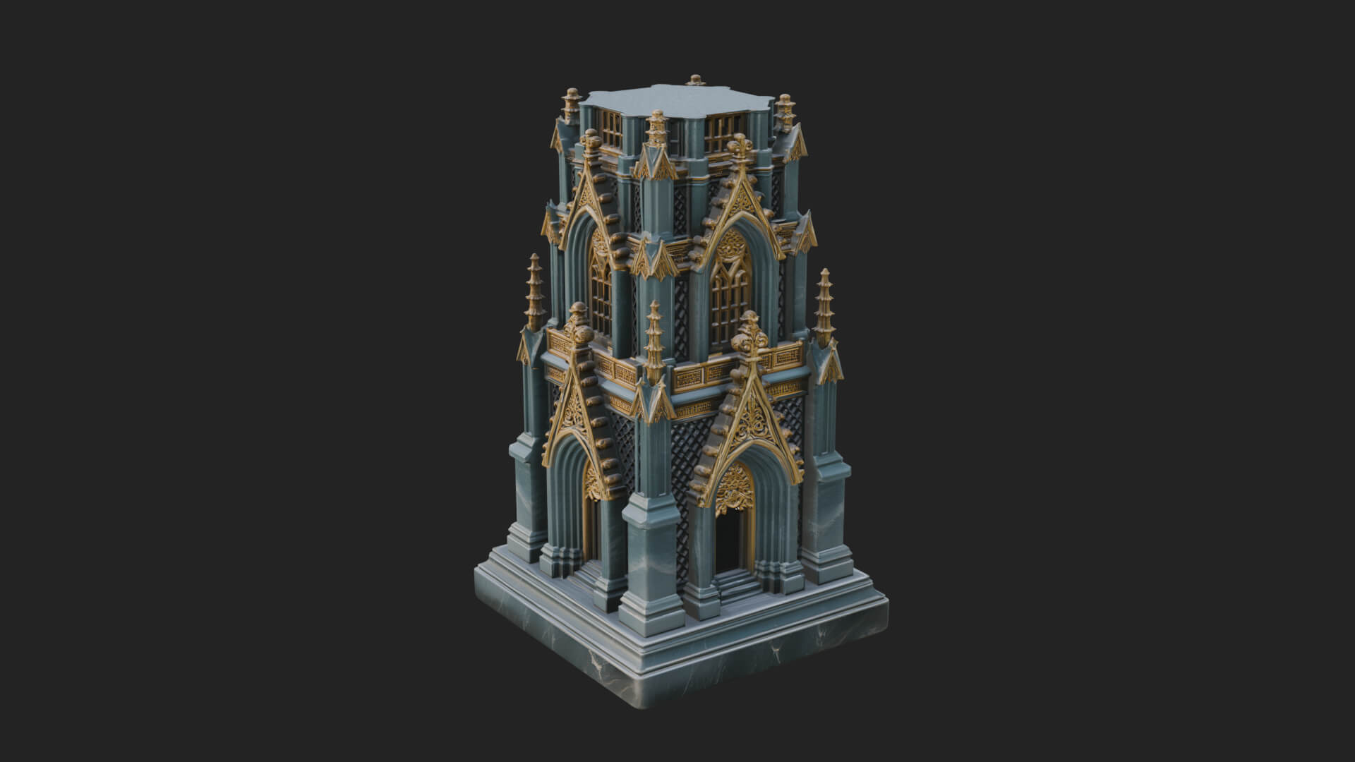Gothic Spire Tower Design 15 3D Print Model 3D Model