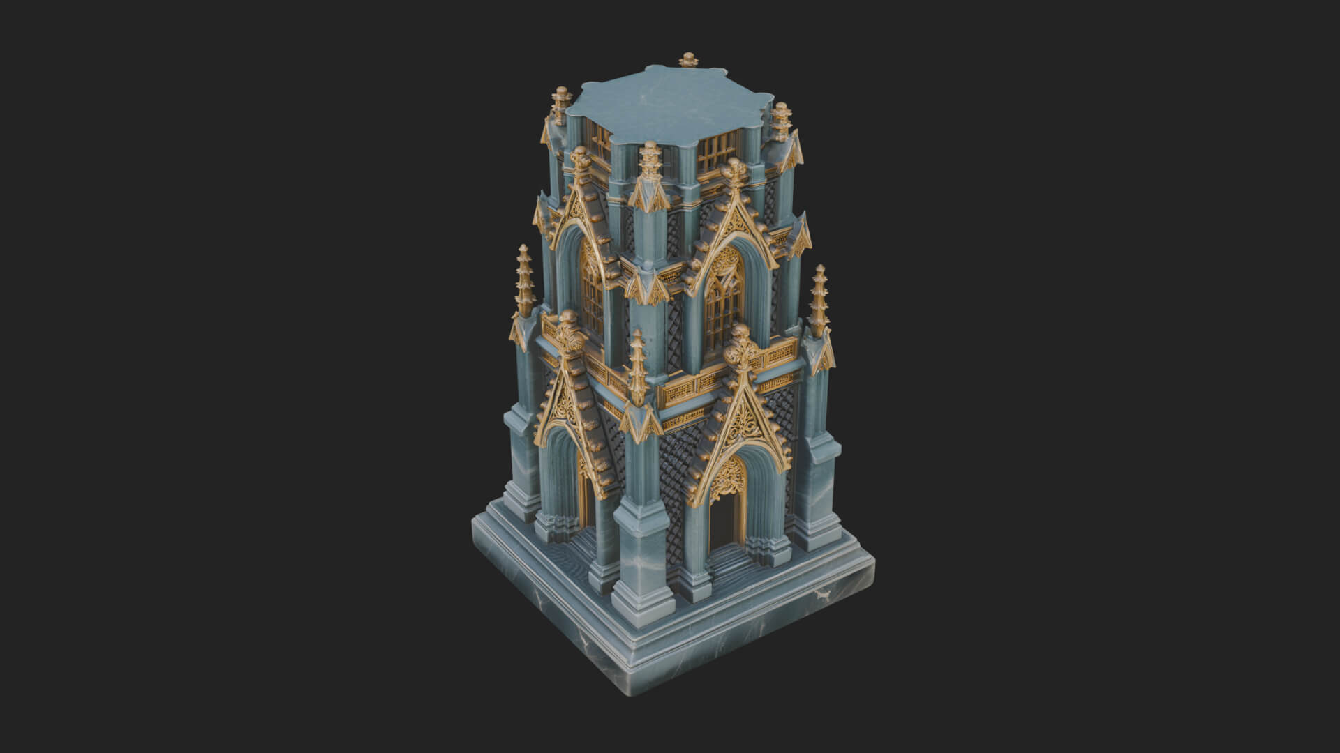 Gothic Spire Tower Design 15 3D Print Model 3D Model