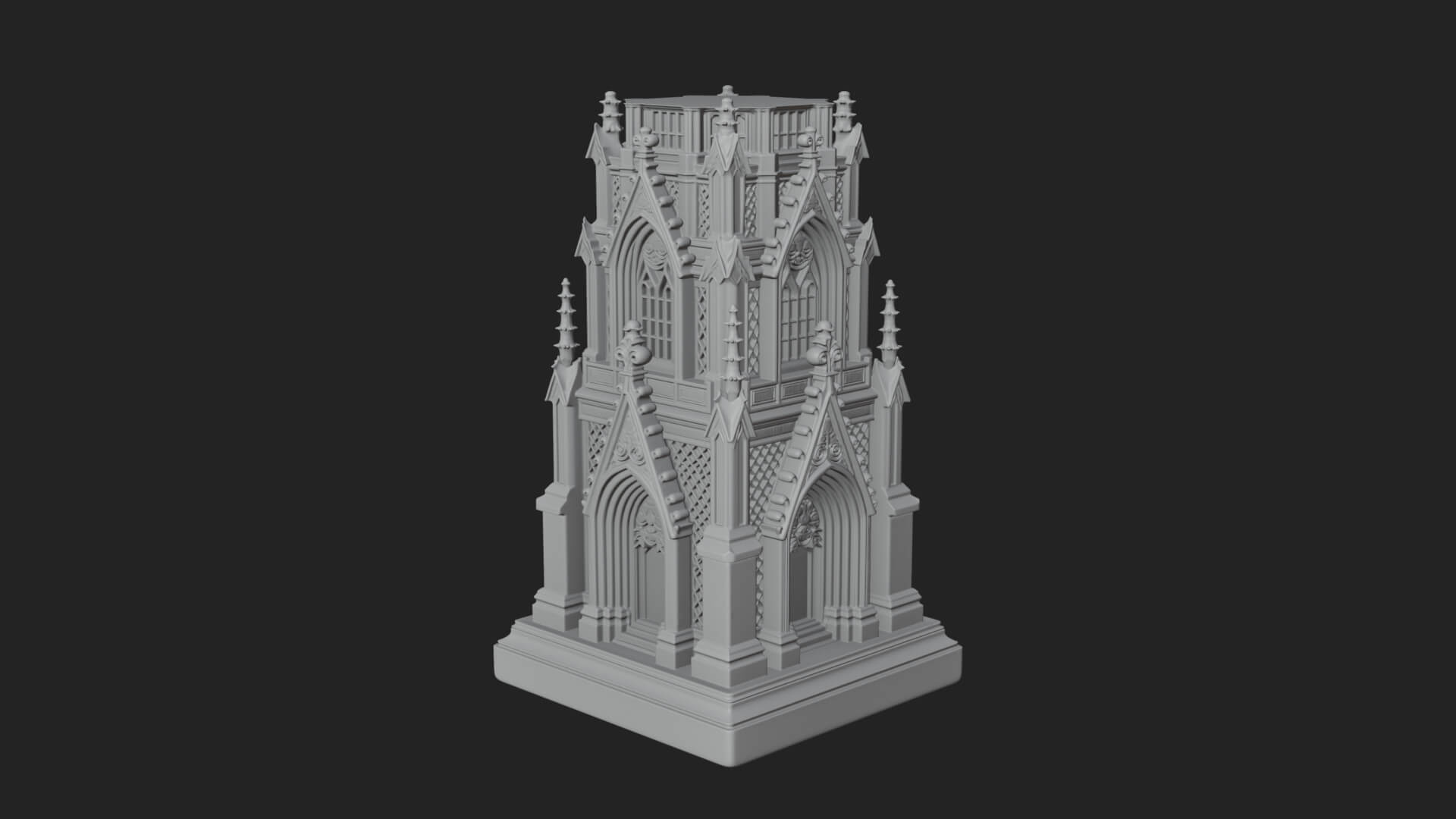 Gothic Spire Tower Design 15 3D Print Model 3D Model