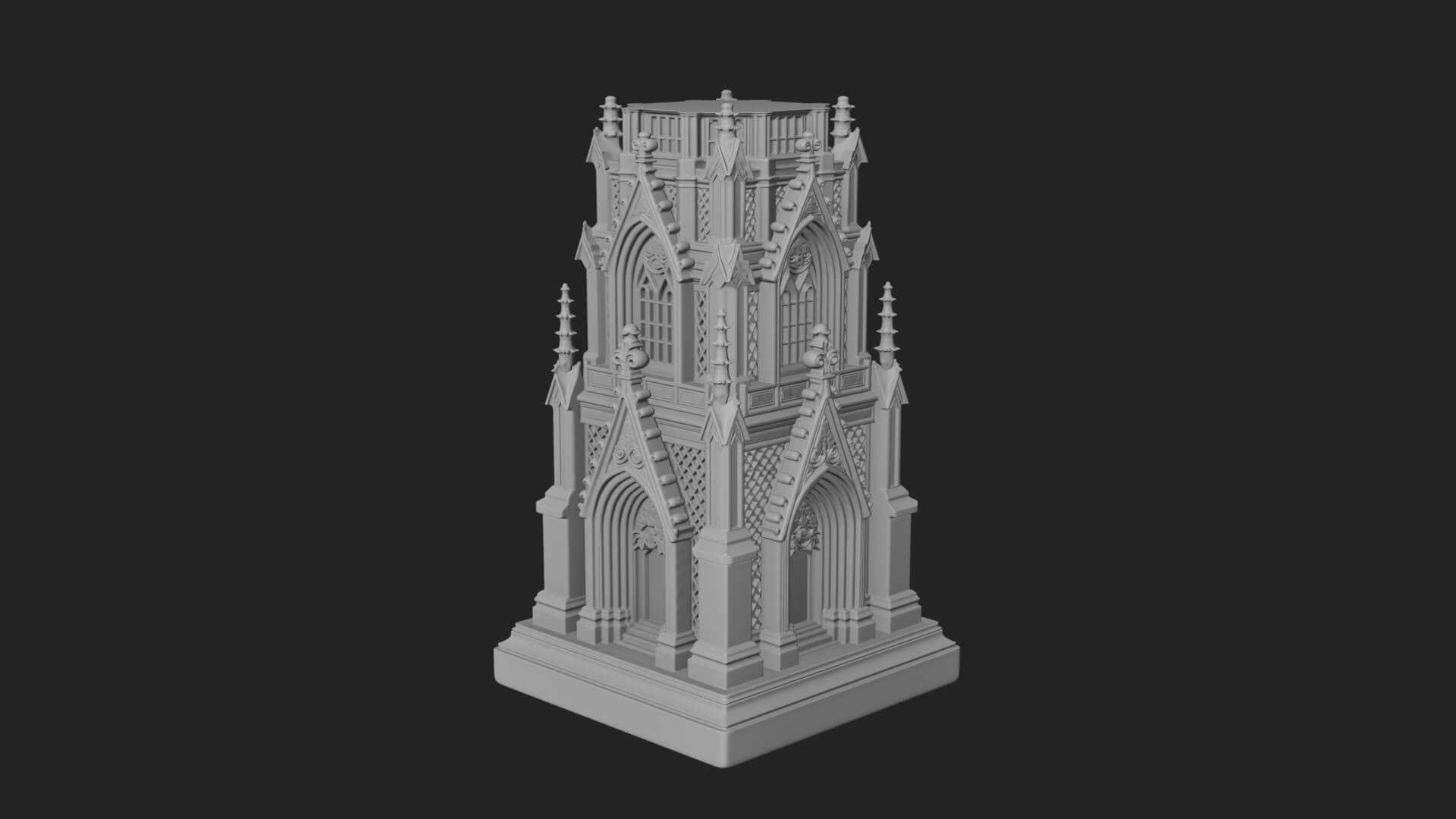 Gothic Spire Tower Design 15 3D Print Model 3D Model