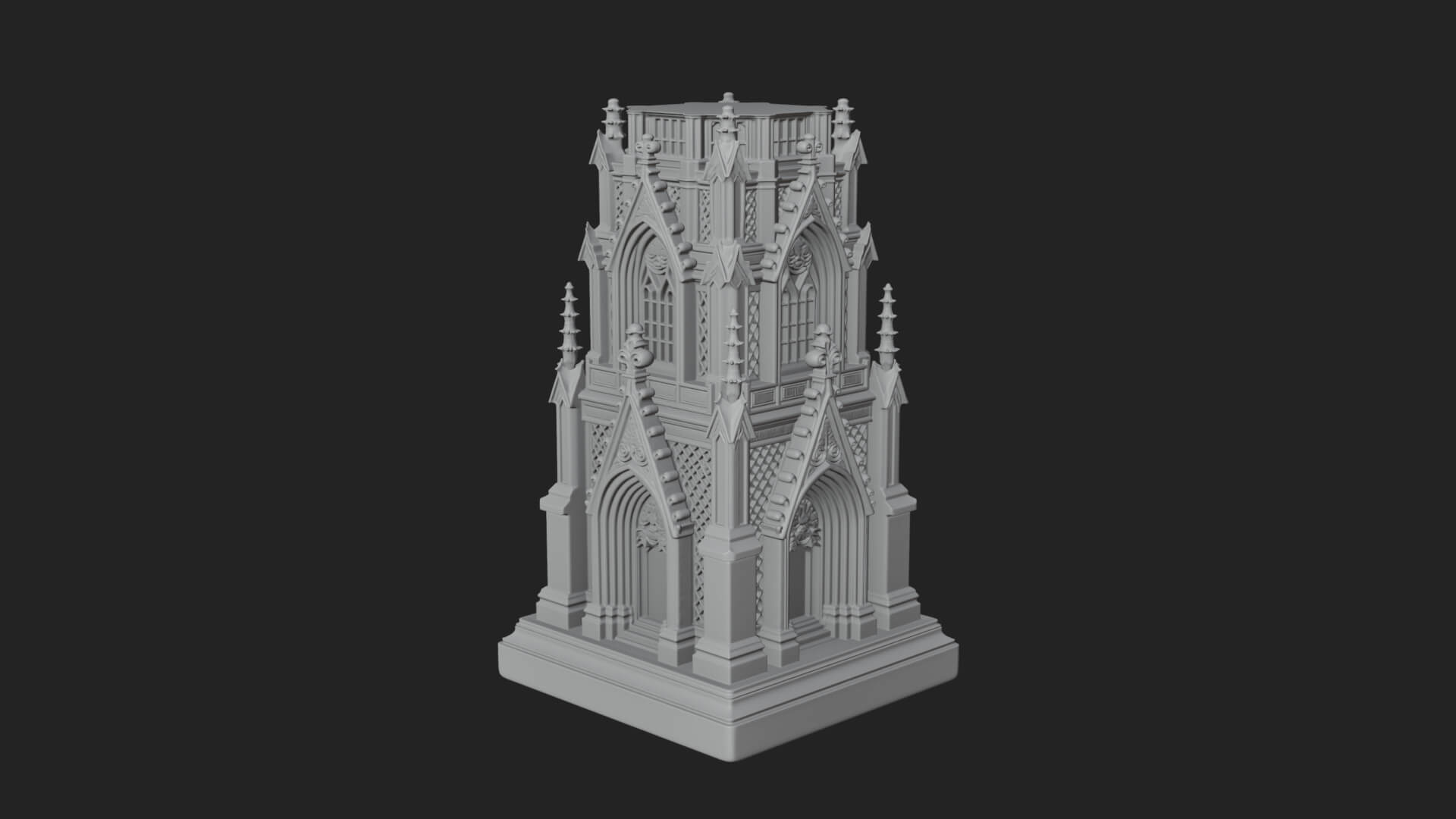 Gothic Spire Tower Design 15 3D Print Model 3D Model