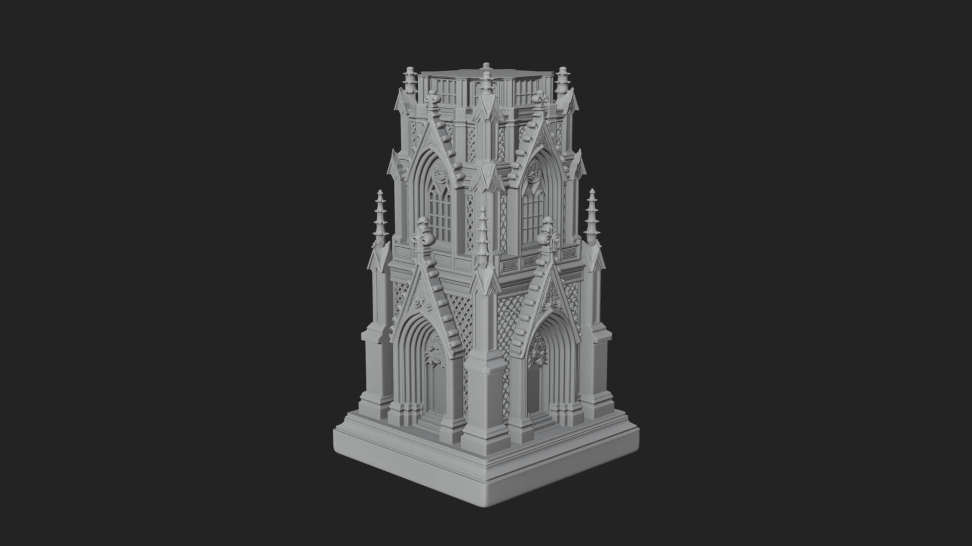 Gothic Spire Tower Design 15 3D Print Model 3D Model