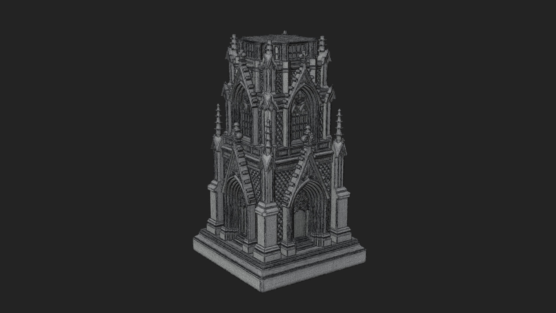 Gothic Spire Tower Design 15 3D Print Model 3D Model
