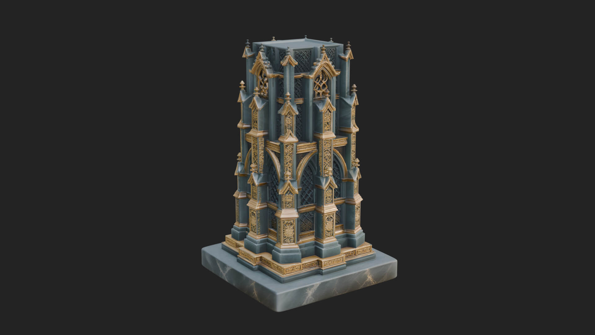 Gothic Spire Tower Design 16 3D Print Model 3D Model