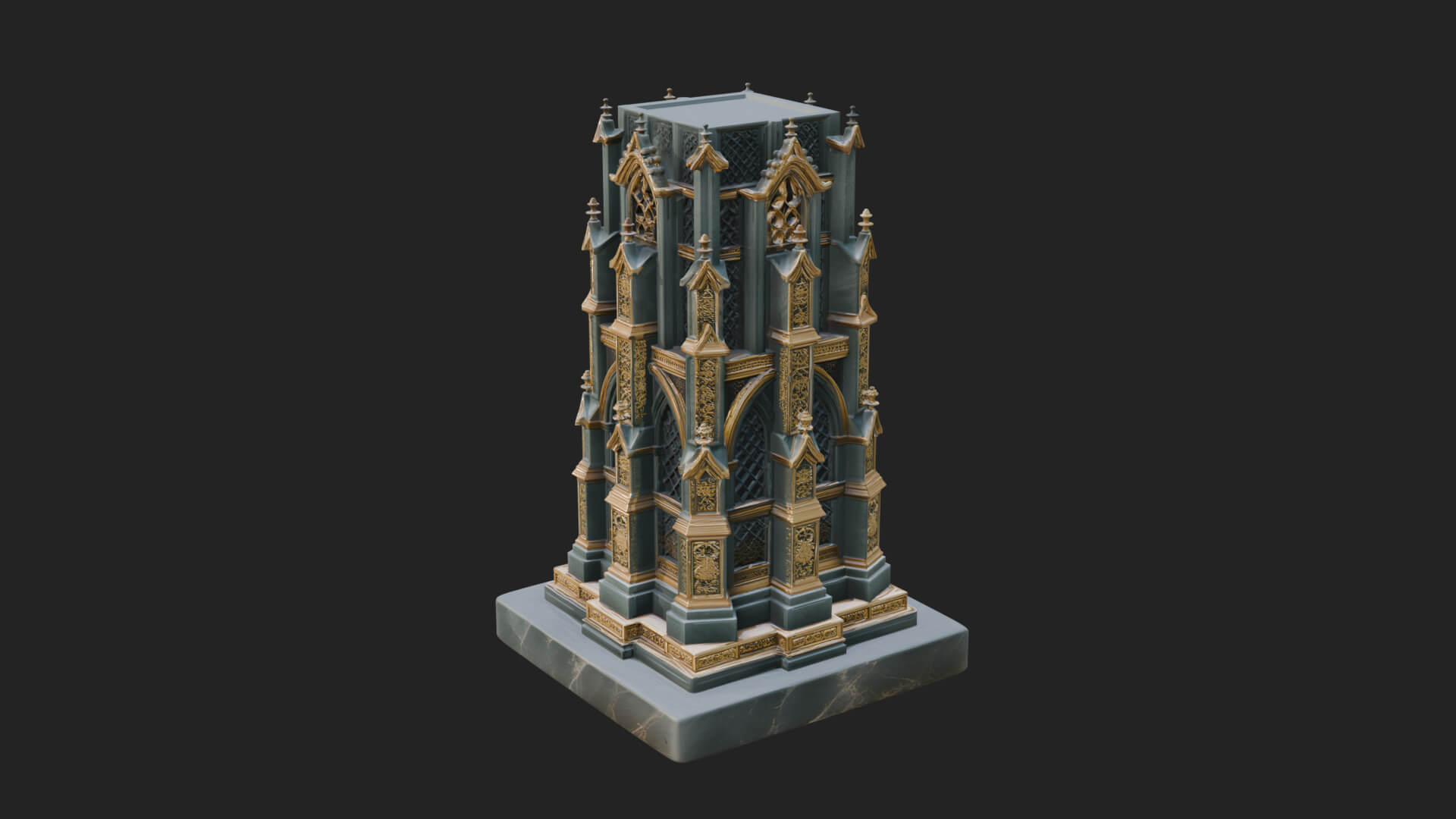 Gothic Spire Tower Design 16 3D Print Model 3D Model