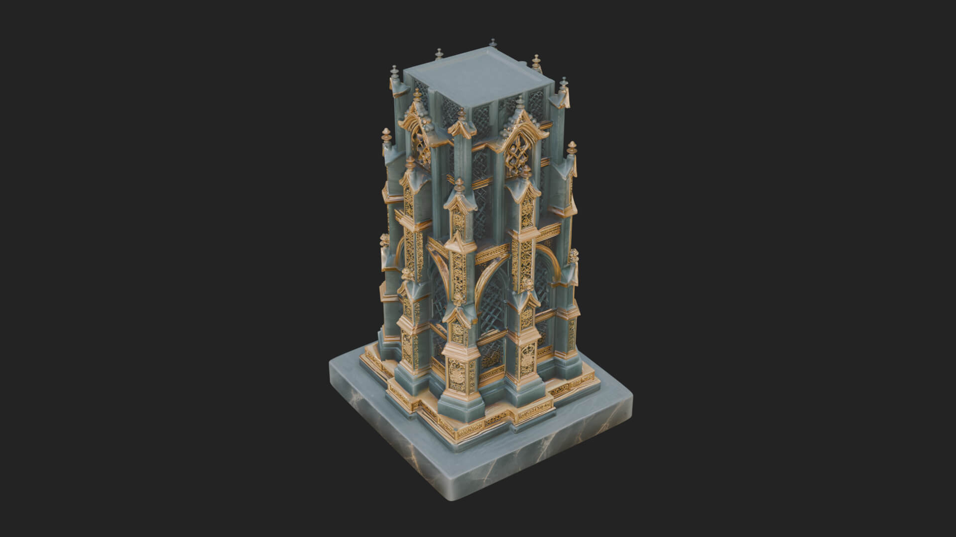 Gothic Spire Tower Design 16 3D Print Model 3D Model