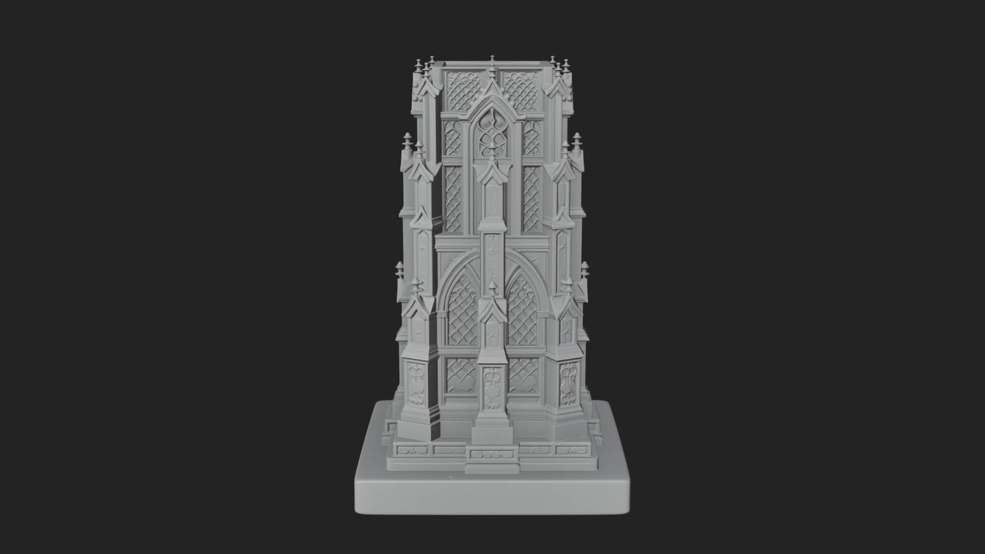 Gothic Spire Tower Design 16 3D Print Model 3D Model