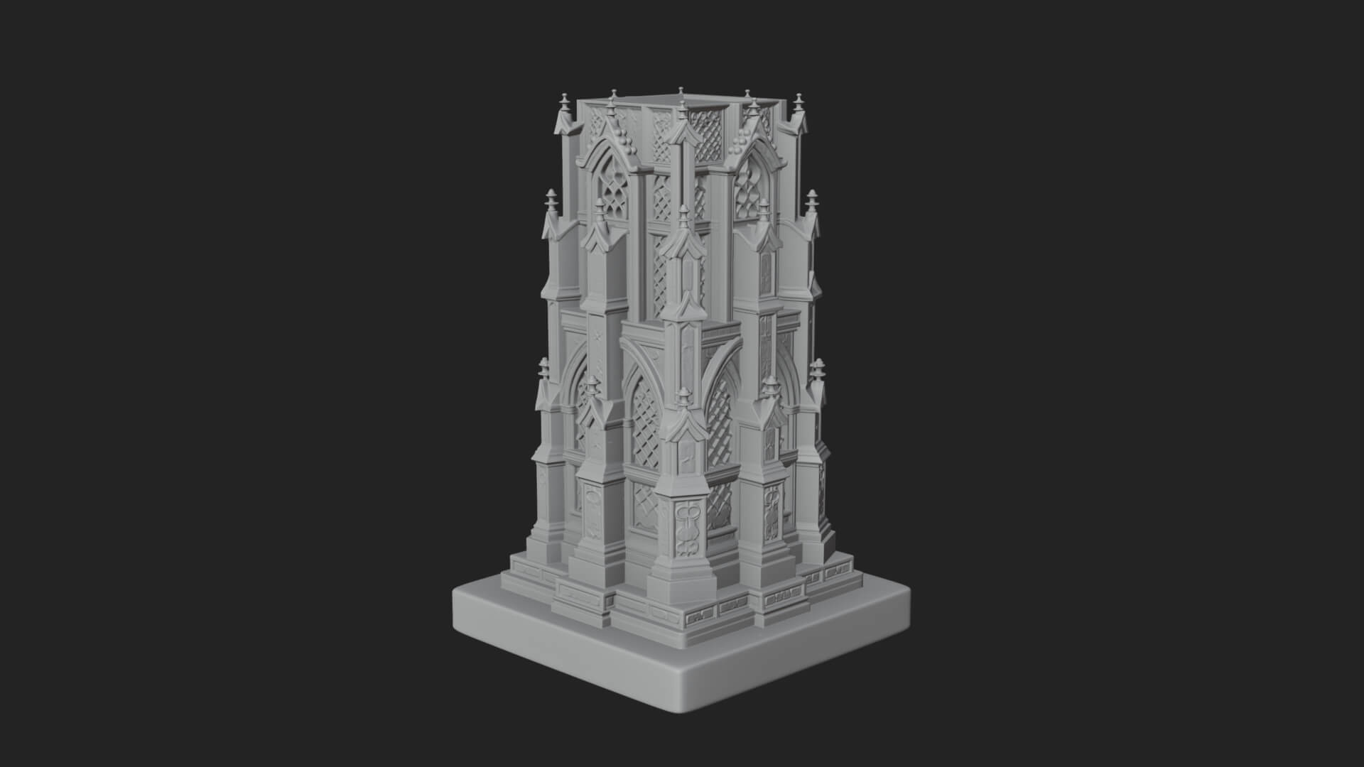 Gothic Spire Tower Design 16 3D Print Model 3D Model