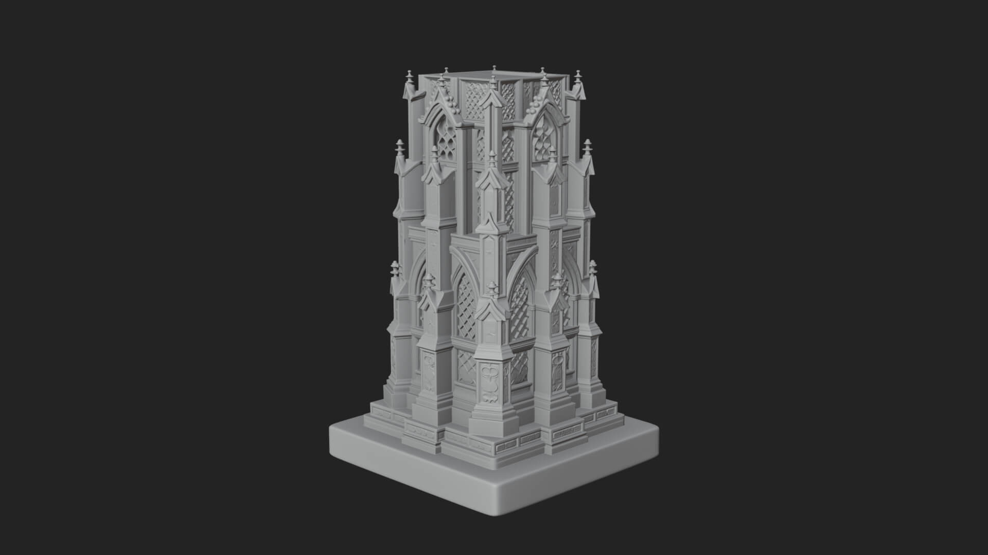Gothic Spire Tower Design 16 3D Print Model 3D Model