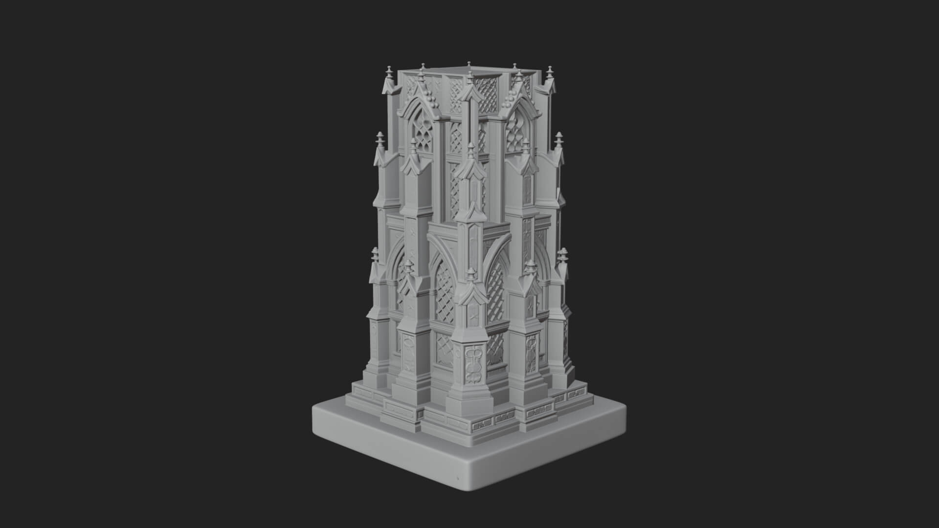 Gothic Spire Tower Design 16 3D Print Model 3D Model