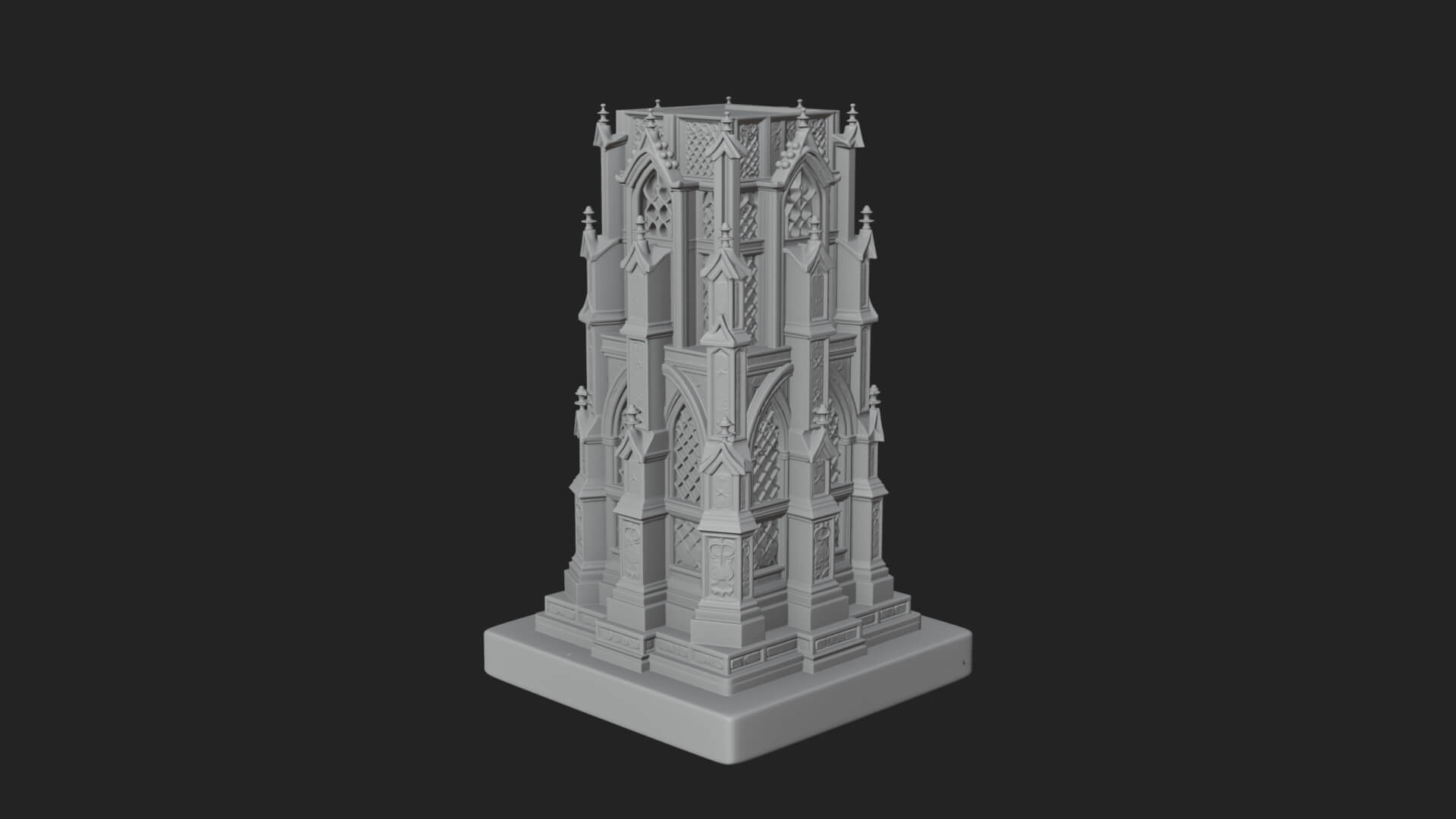 Gothic Spire Tower Design 16 3D Print Model 3D Model