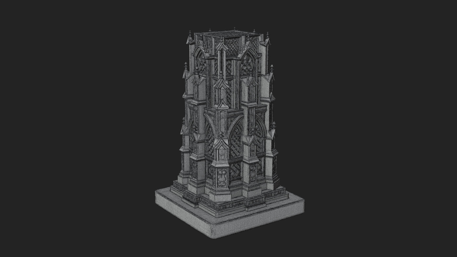 Gothic Spire Tower Design 16 3D Print Model 3D Model