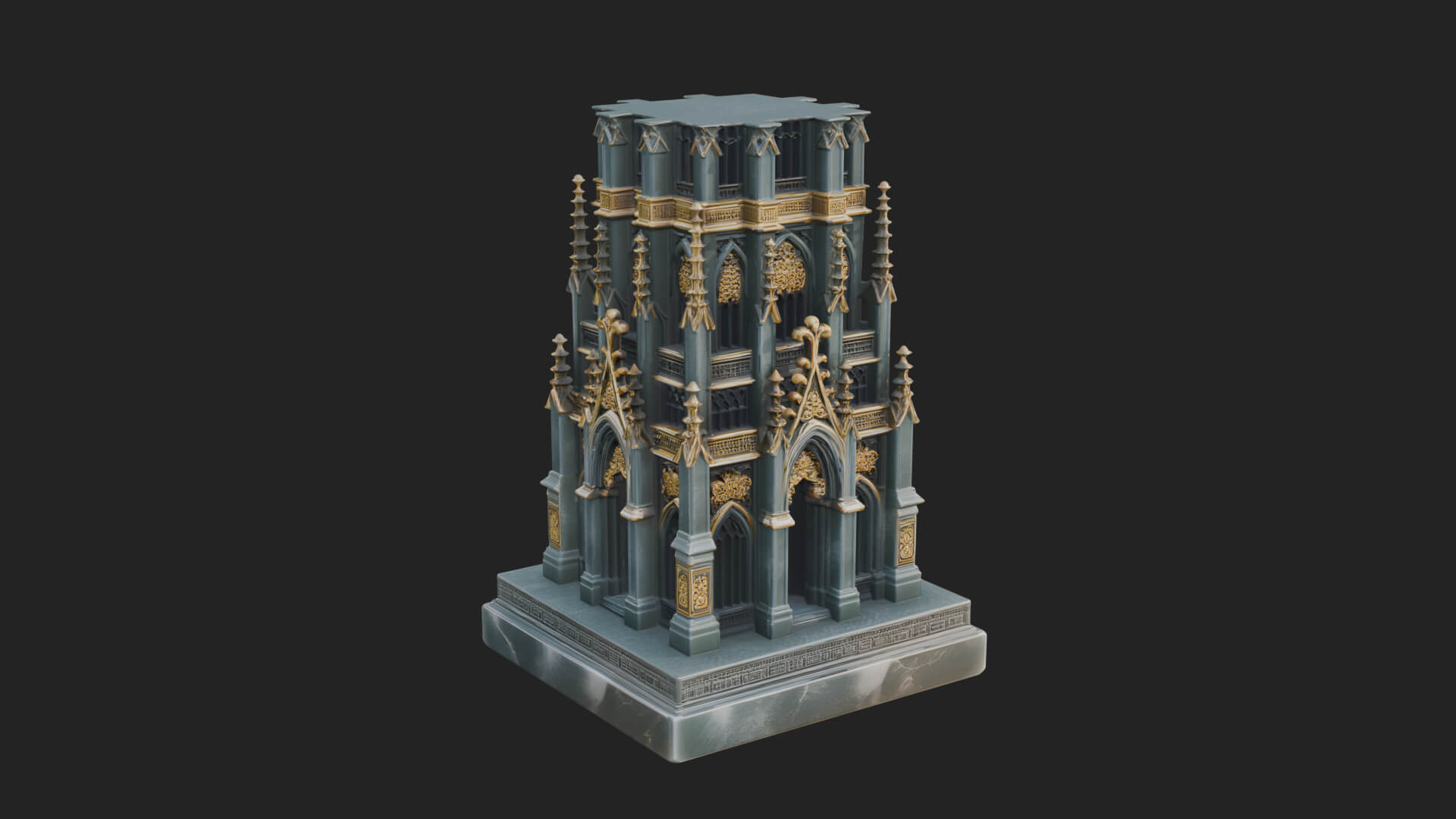 Gothic Spire Tower Design 17 3D Print Model 3D Model