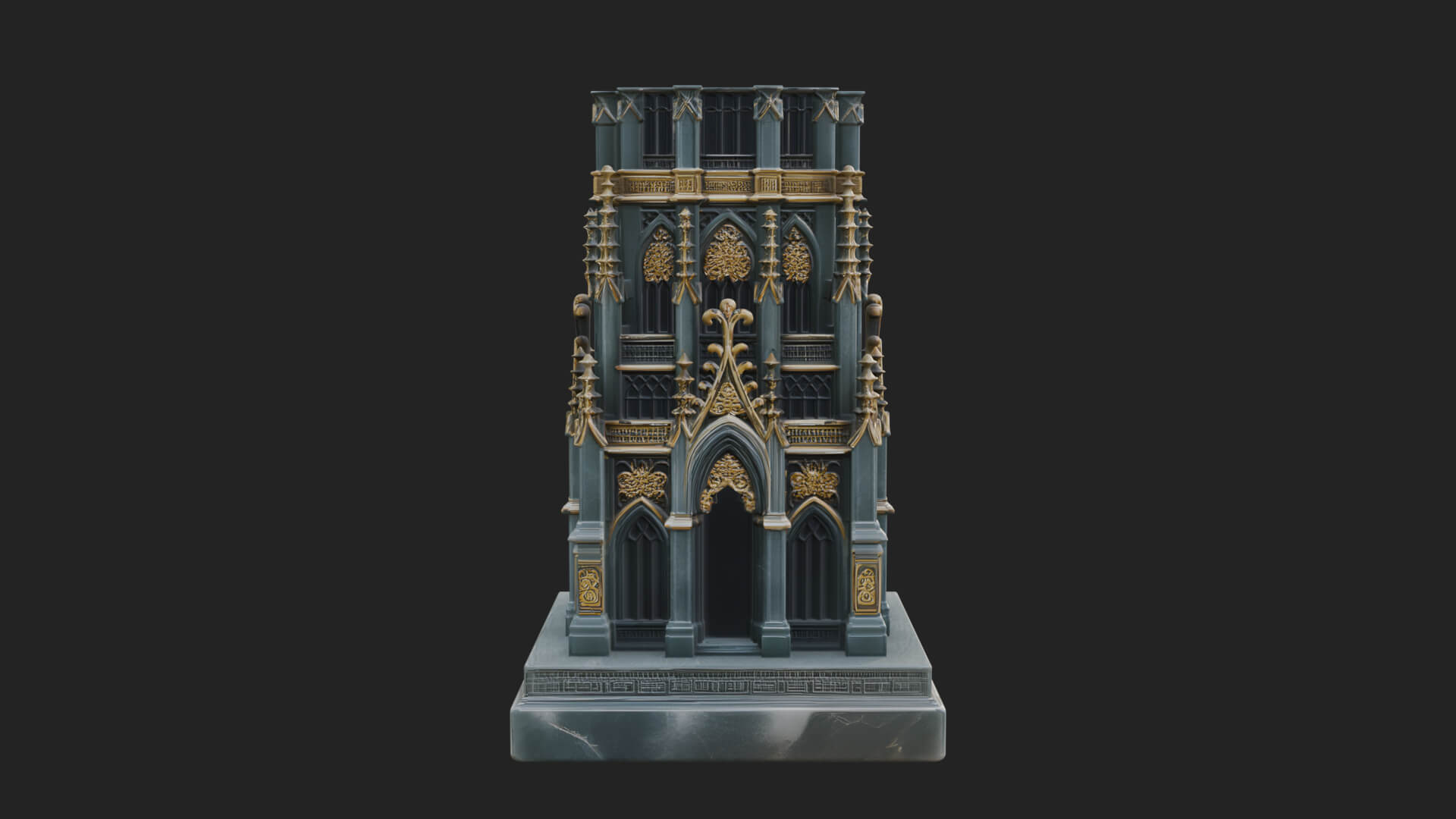 Gothic Spire Tower Design 17 3D Print Model 3D Model