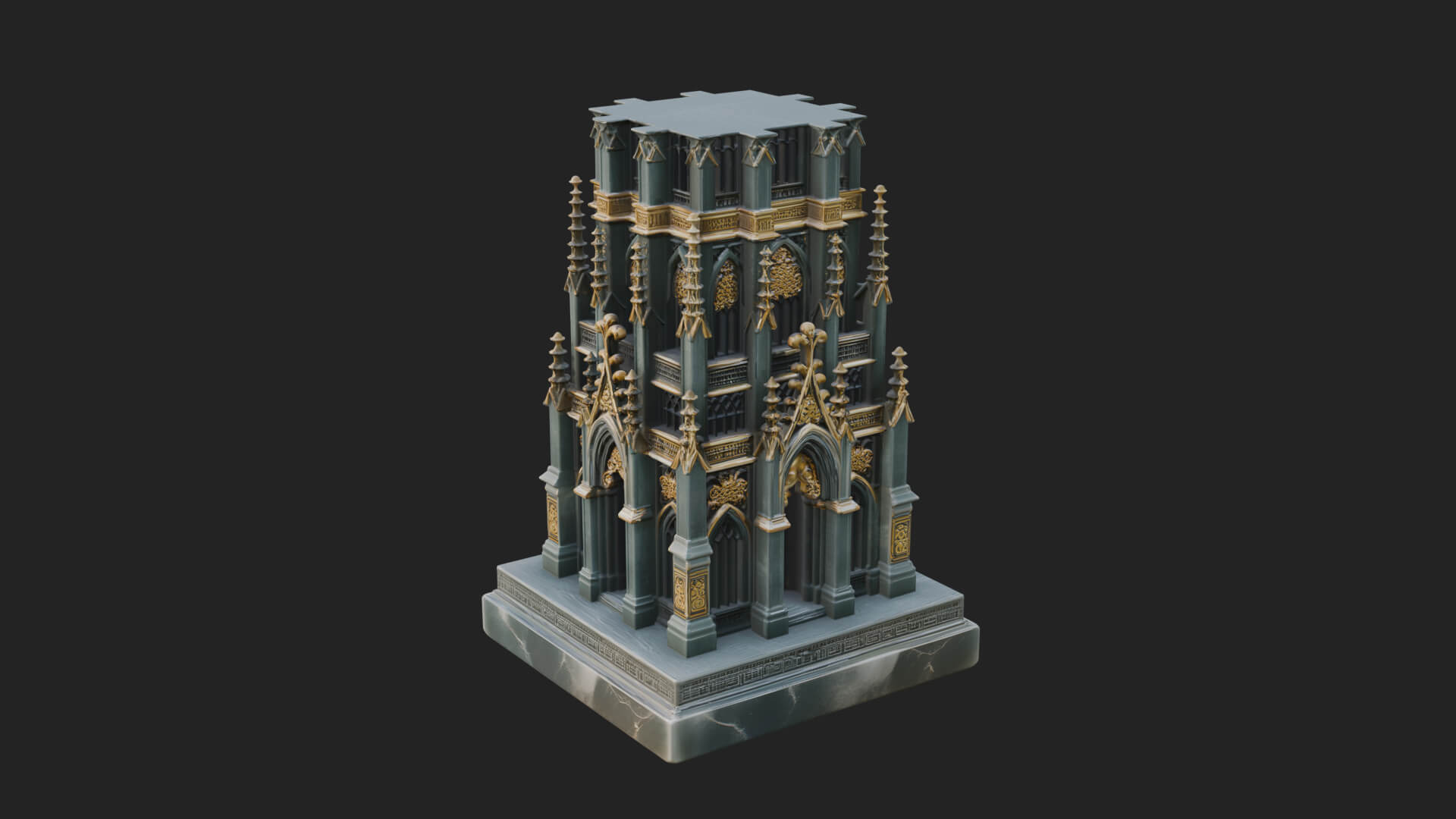 Gothic Spire Tower Design 17 3D Print Model 3D Model