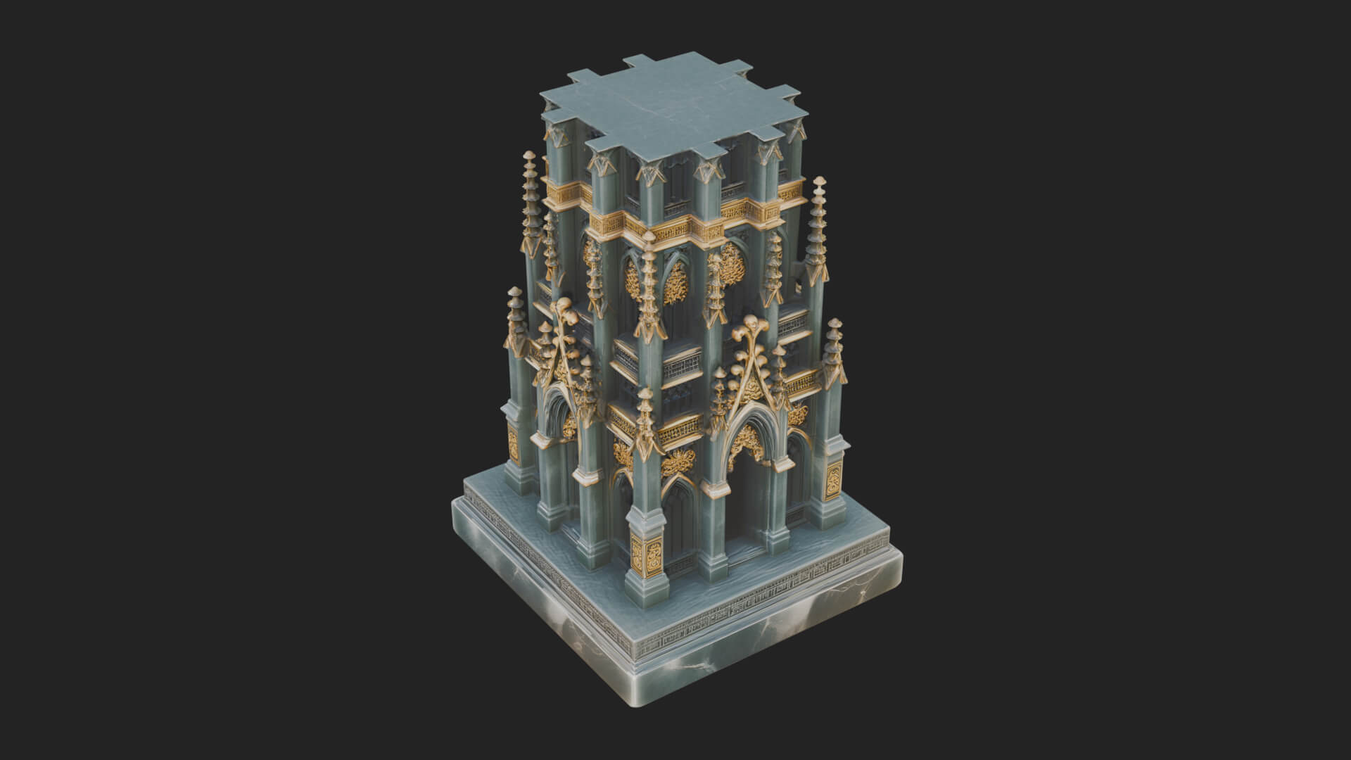 Gothic Spire Tower Design 17 3D Print Model 3D Model