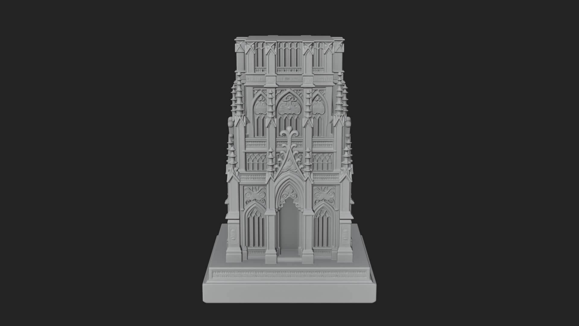 Gothic Spire Tower Design 17 3D Print Model 3D Model
