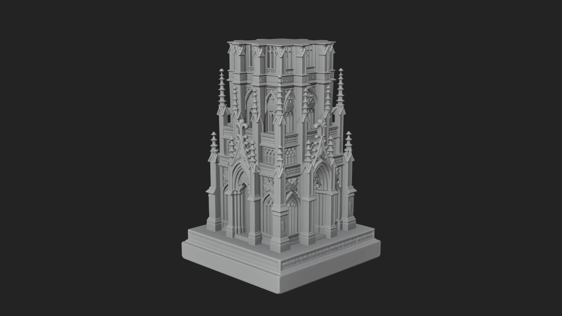 Gothic Spire Tower Design 17 3D Print Model 3D Model