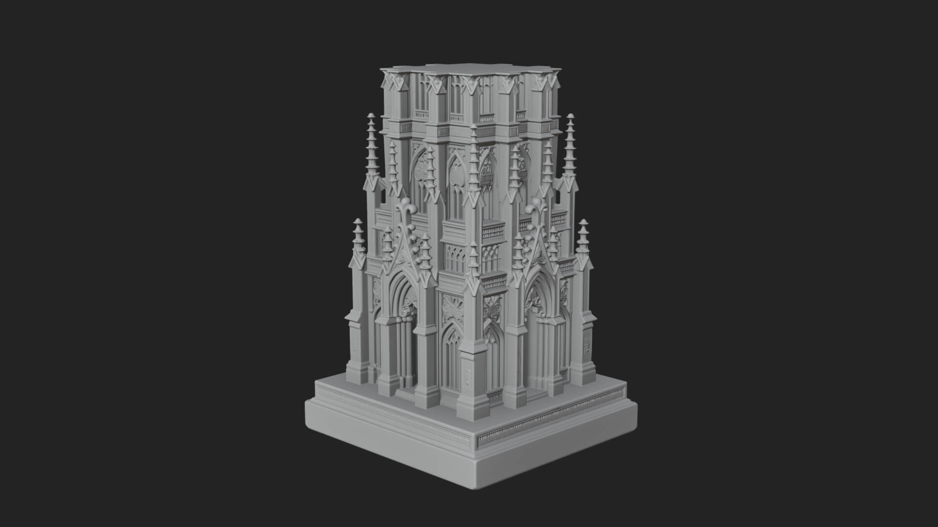 Gothic Spire Tower Design 17 3D Print Model 3D Model