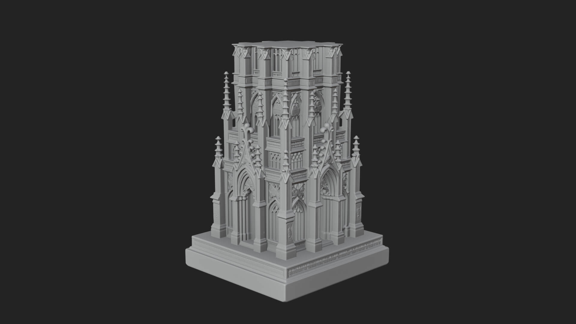 Gothic Spire Tower Design 17 3D Print Model 3D Model