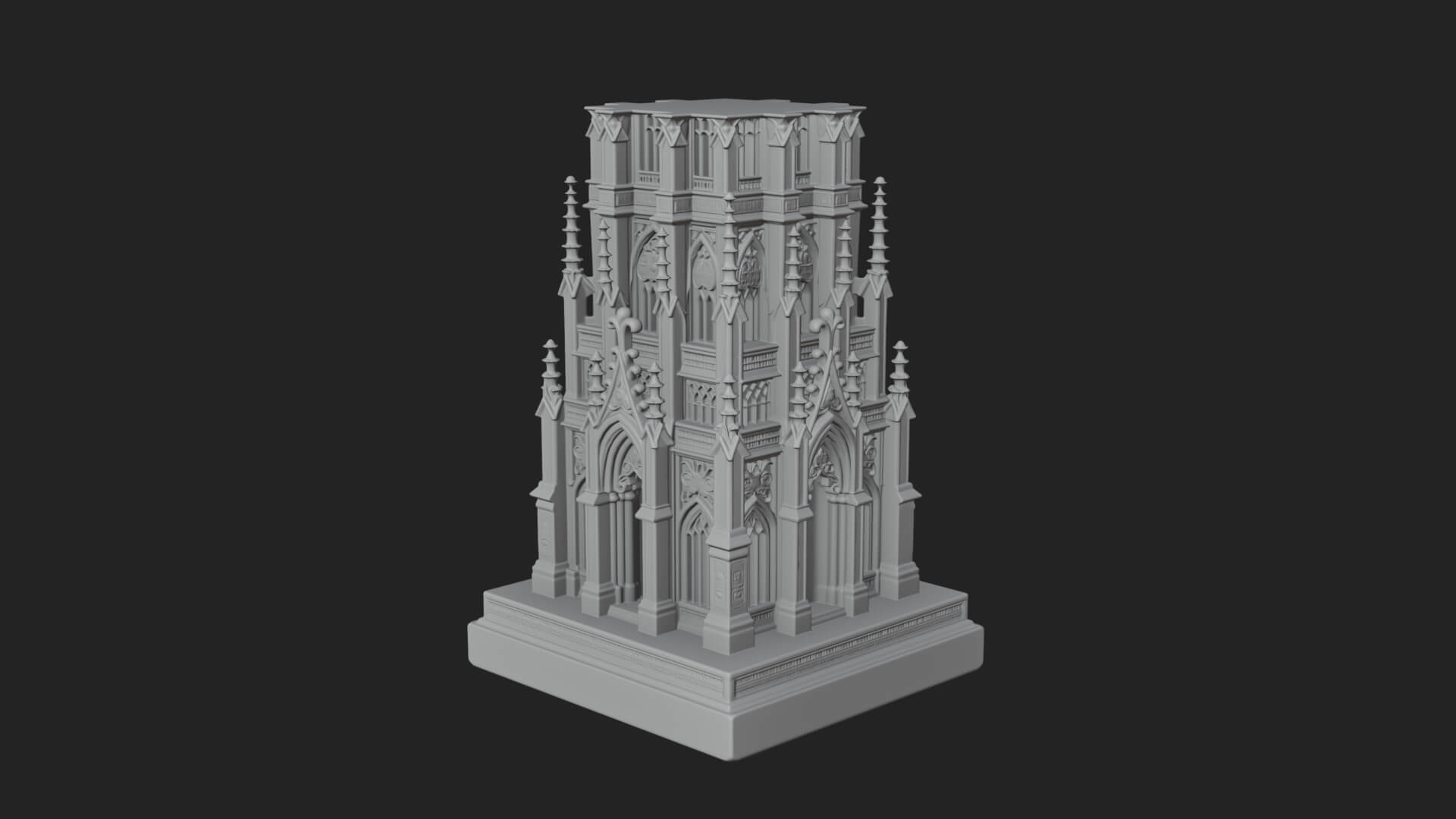 Gothic Spire Tower Design 17 3D Print Model 3D Model