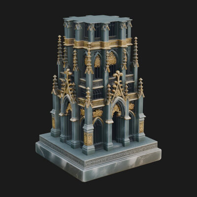 Gothic Spire Tower Design 17 3D Print Model