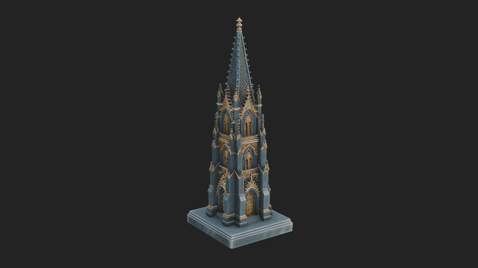 Gothic Spire Tower Design 18 3D Print Model 3D Model