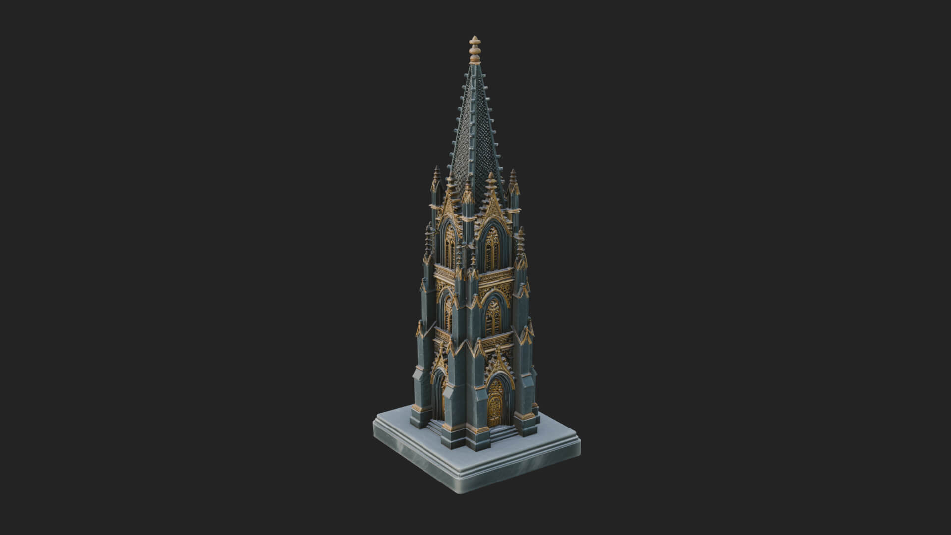 Gothic Spire Tower Design 18 3D Print Model 3D Model