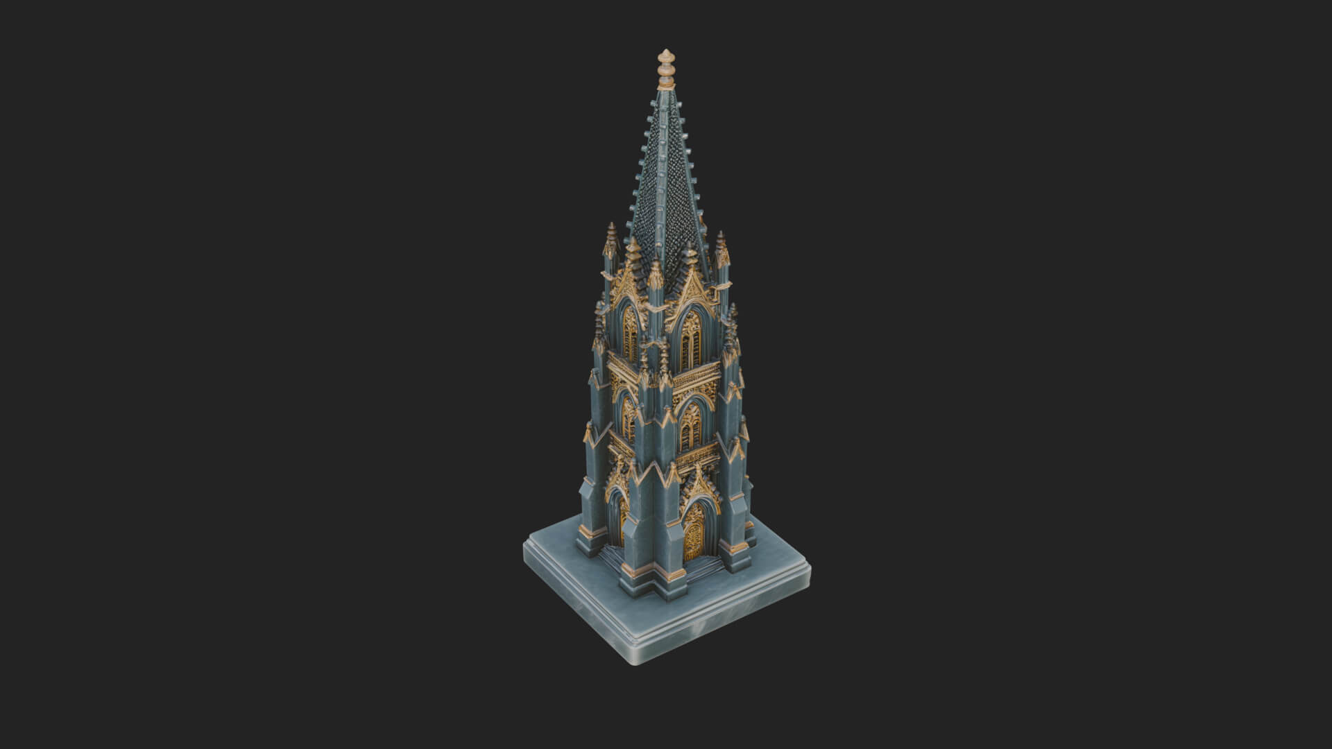 Gothic Spire Tower Design 18 3D Print Model 3D Model