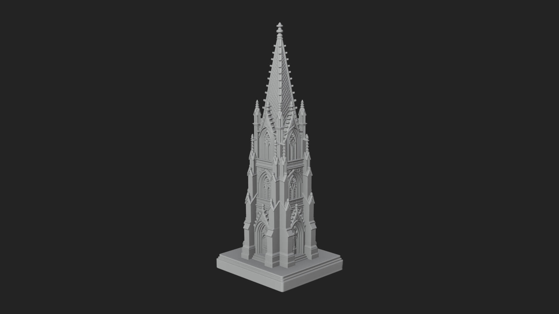 Gothic Spire Tower Design 18 3D Print Model 3D Model