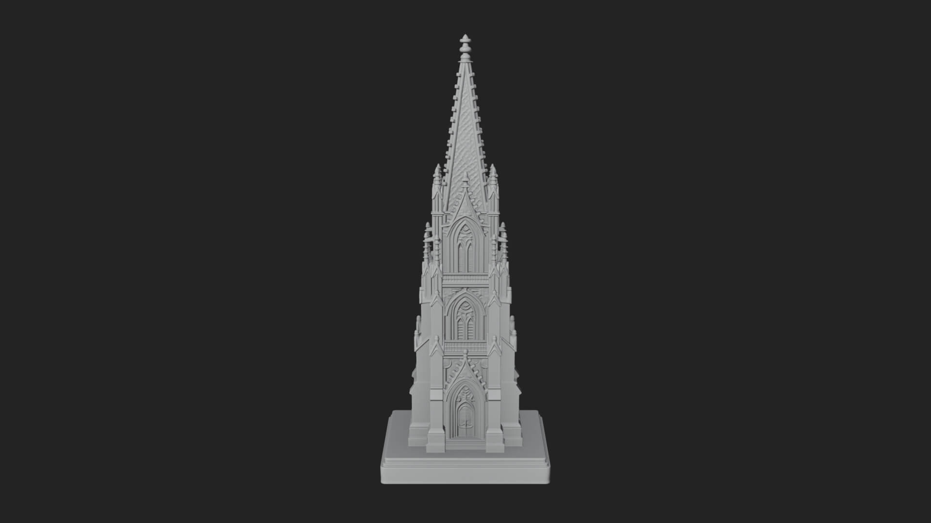 Gothic Spire Tower Design 18 3D Print Model 3D Model