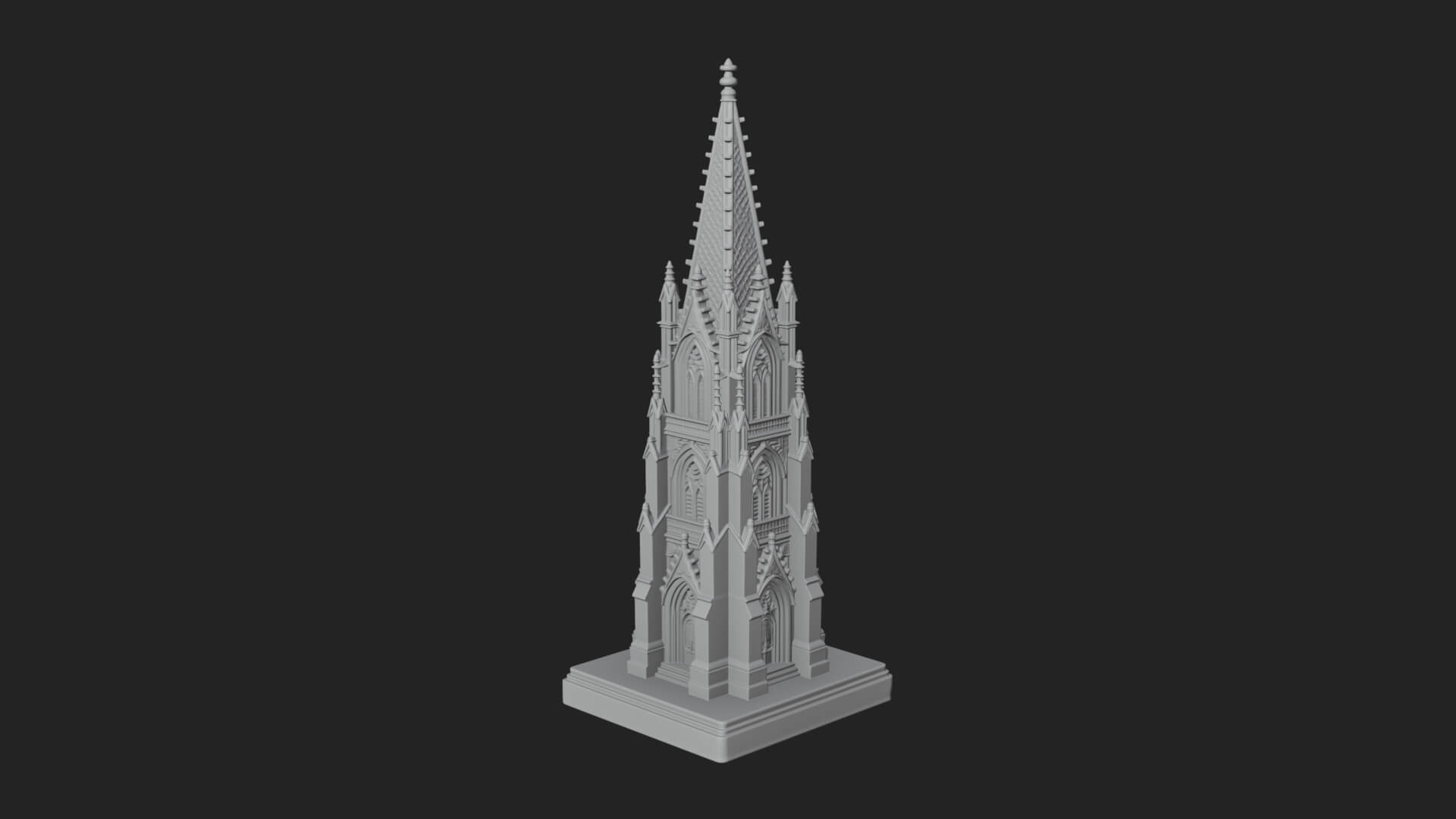 Gothic Spire Tower Design 18 3D Print Model 3D Model