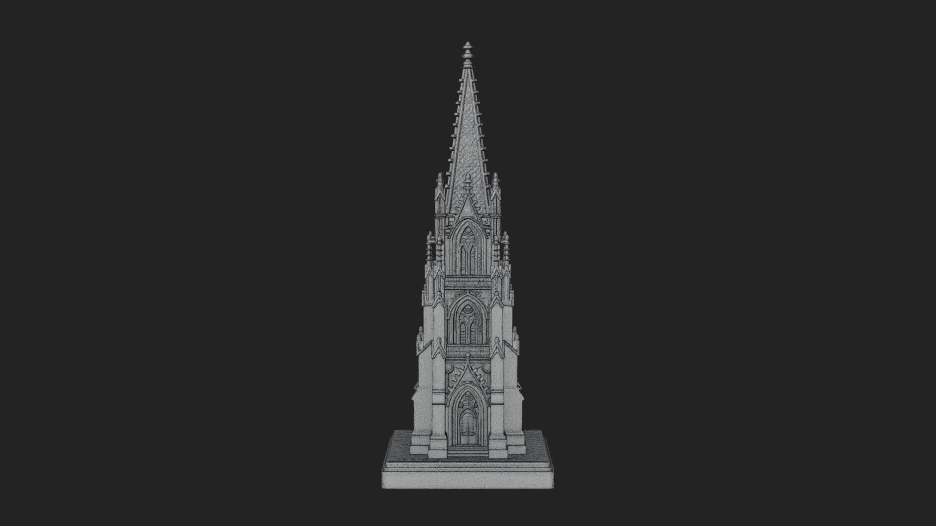 Gothic Spire Tower Design 18 3D Print Model 3D Model